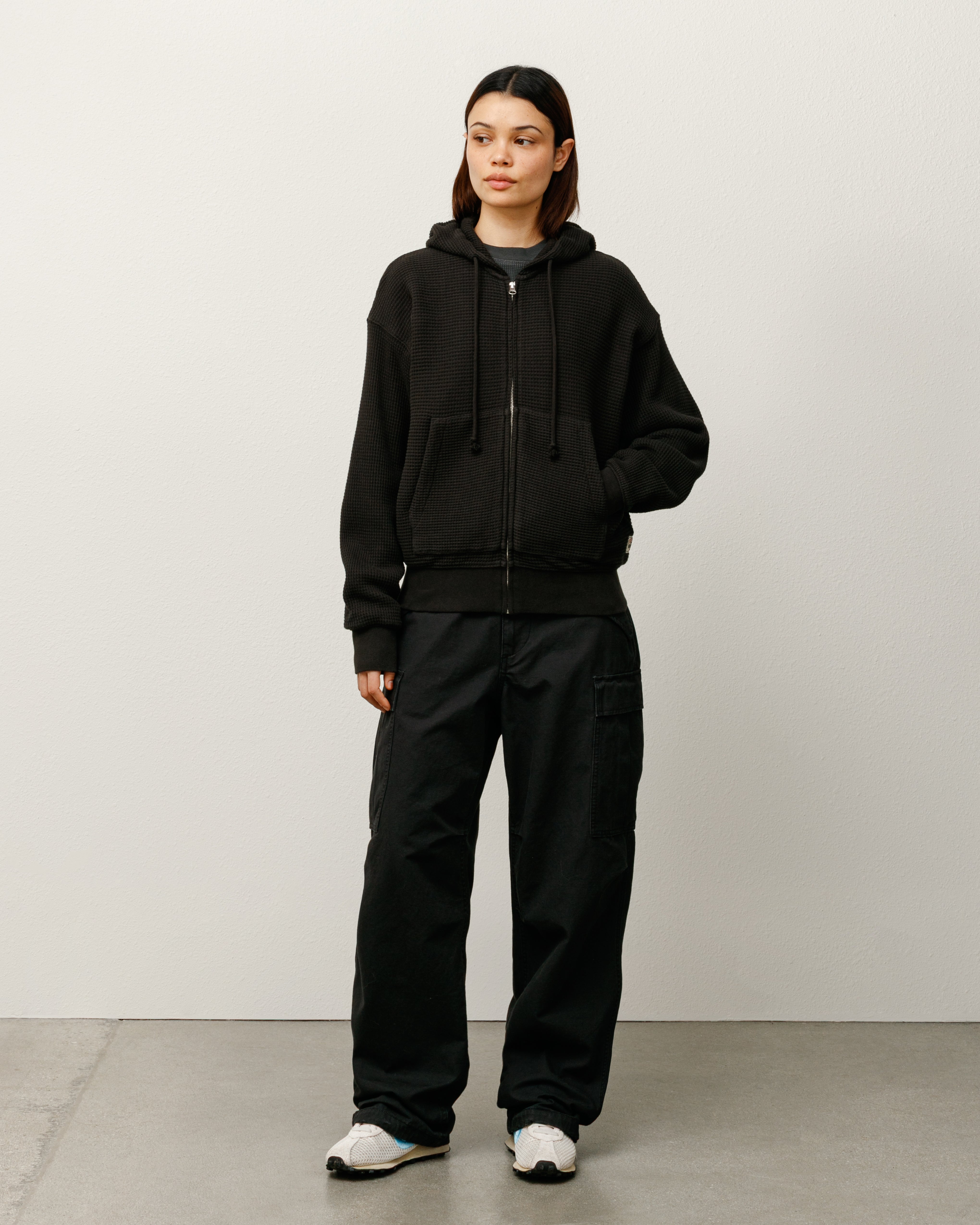 Double Layer Waffle Zip Hoodie – Black | Tops | Stüssy Canada
