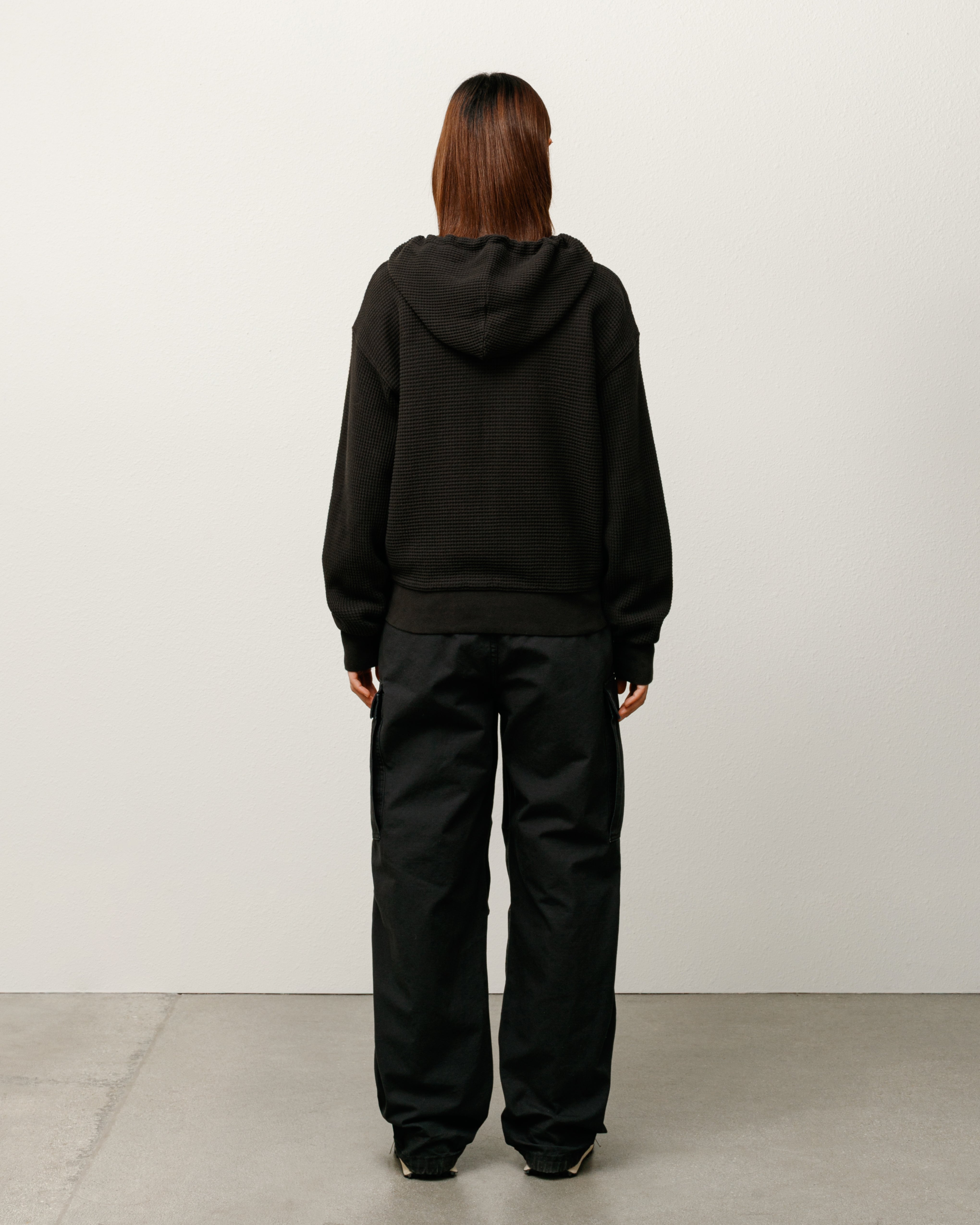 Double Layer Waffle Zip Hoodie – Black | Tops | Stüssy Canada