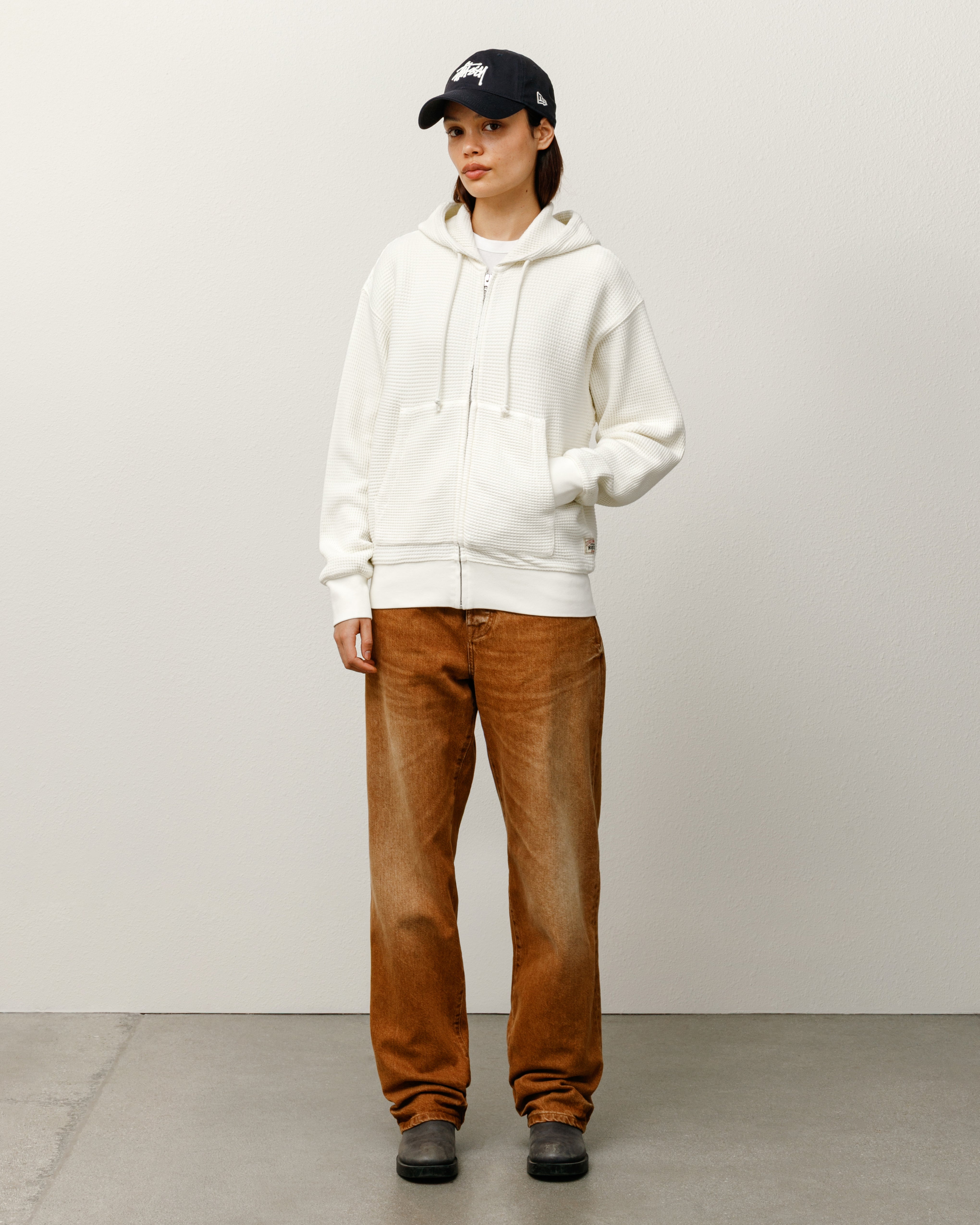 Double Layer Waffle Zip Hoodie – Off White | Tops | Stüssy Canada