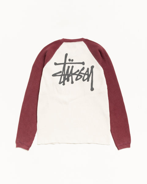 Raglan Thermal 2 Tone Mens Long Sleeve In Off White