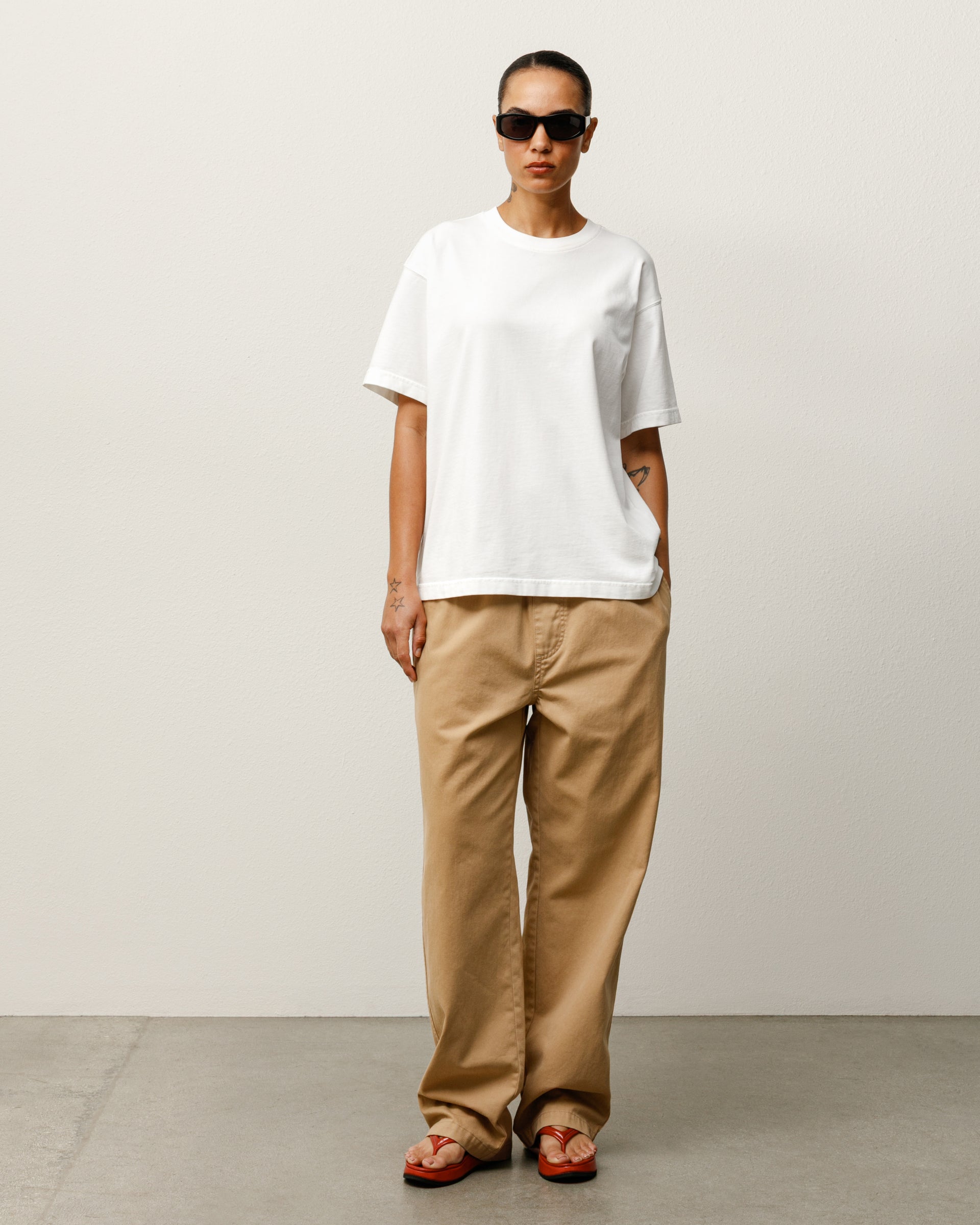 Dyed Ss Tee Mens Short Sleeve In White