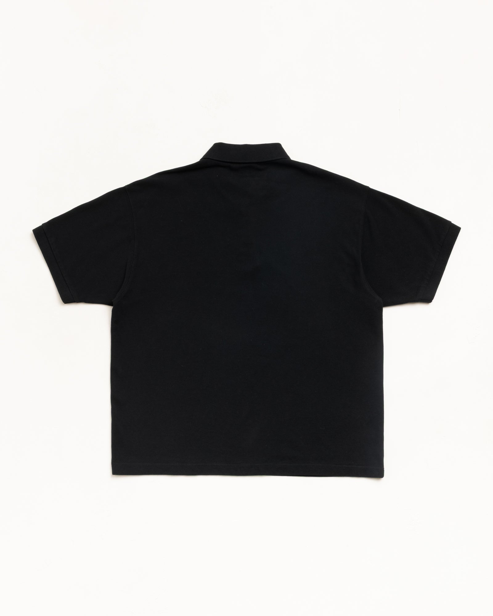 Classic Pique Polo Mens Short Sleeve In Black, Cotton Pique With Rib Collar And Chest Logo