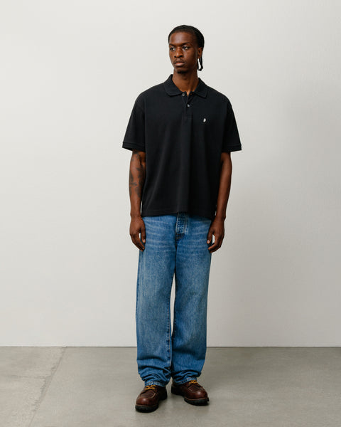 Classic Pique Polo Mens Short Sleeve In Black