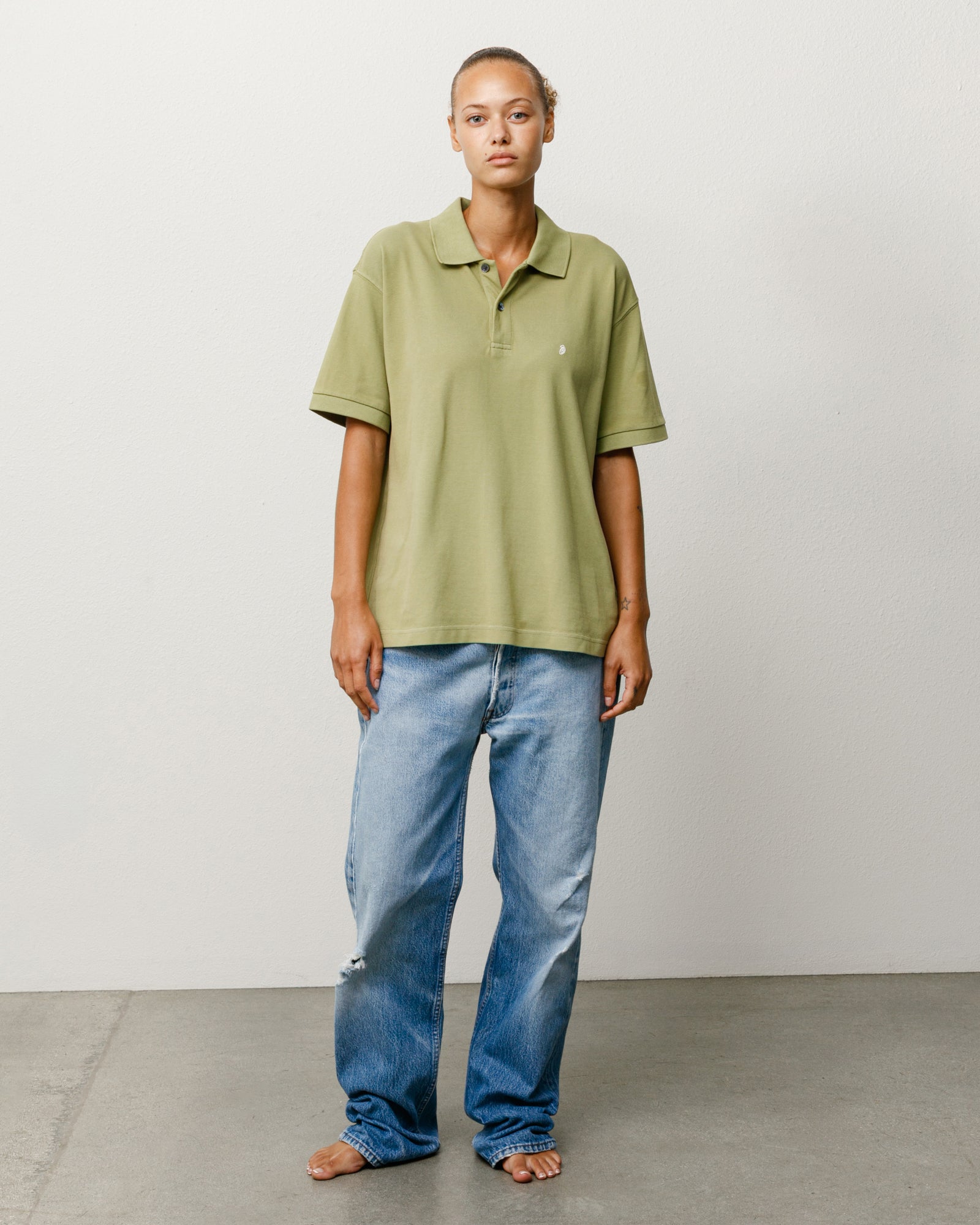 Classic Pique Polo Unisex Short Sleeve In Leaf