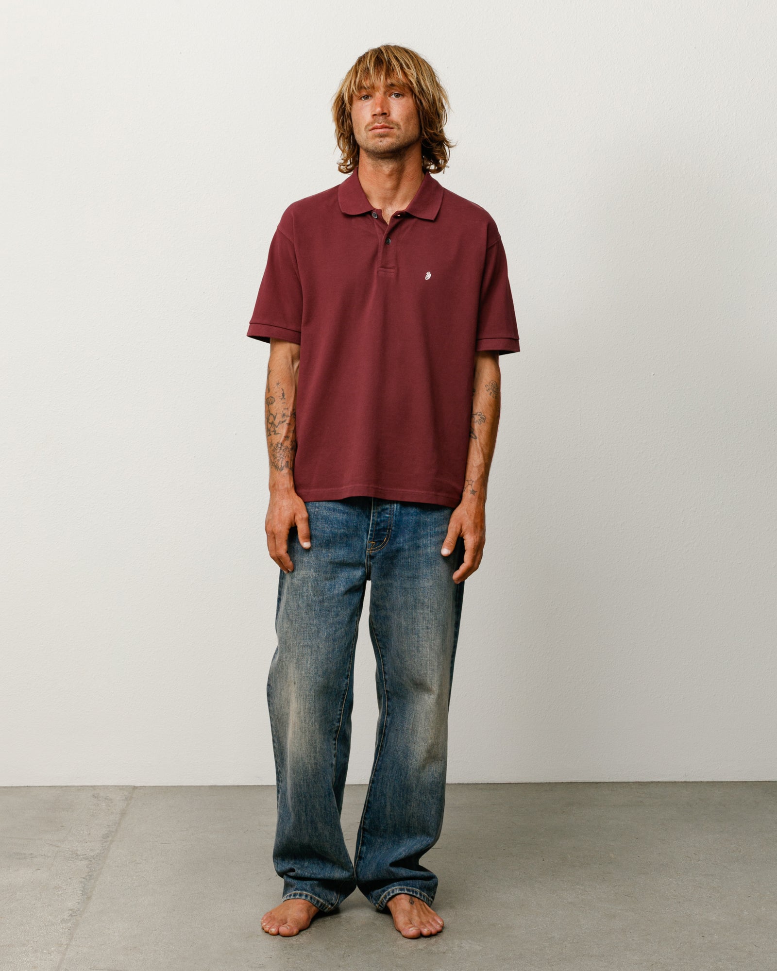 Classic Pique Polo Unisex Short Sleeve In Plum