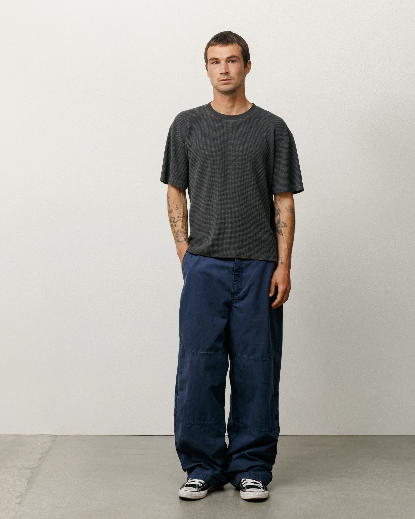 Dyed Ss Thermal Mens Short Sleeve In Faded Black