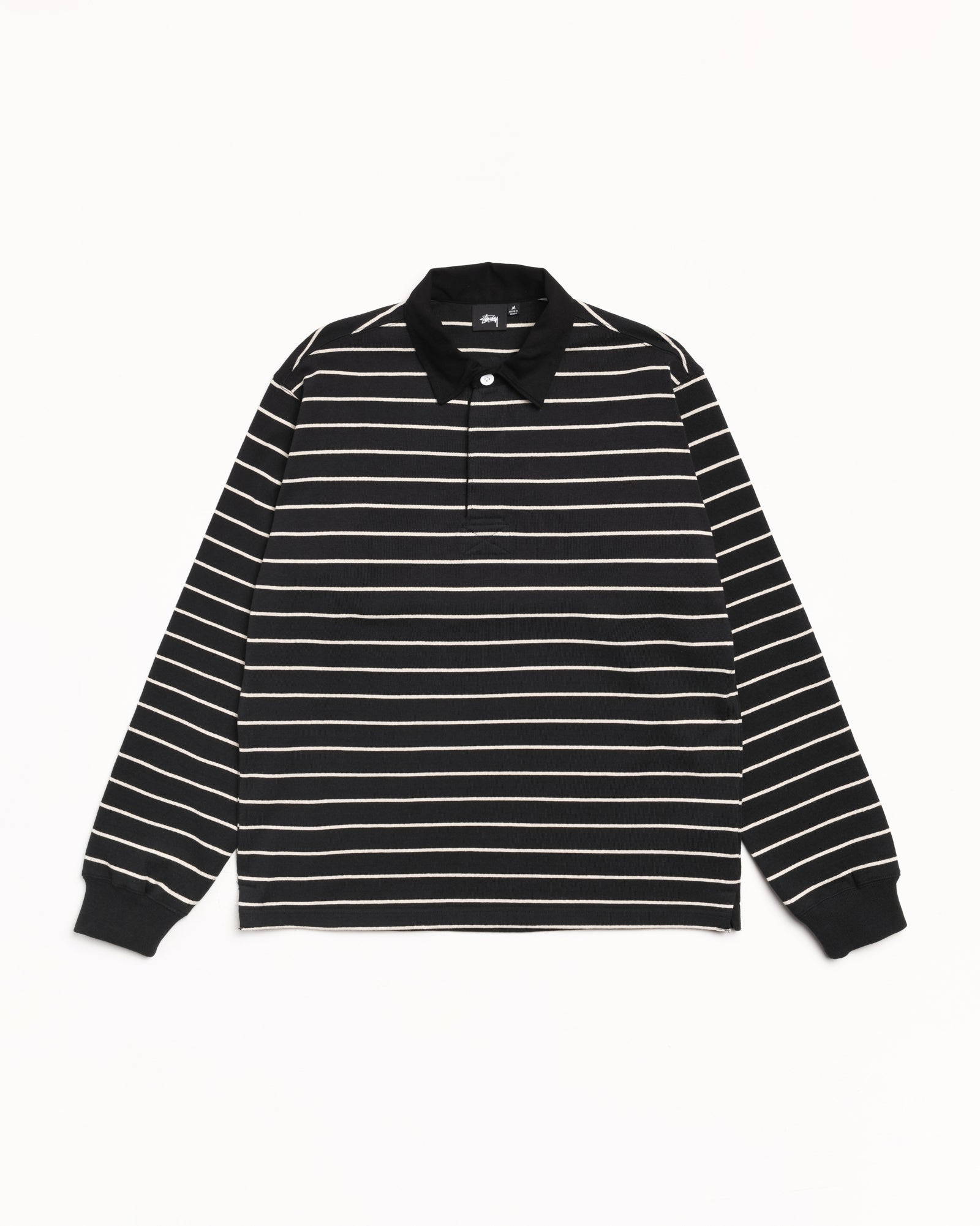 Striped Rugby Shirt – Black | Tops & Knits | Stüssy Canada