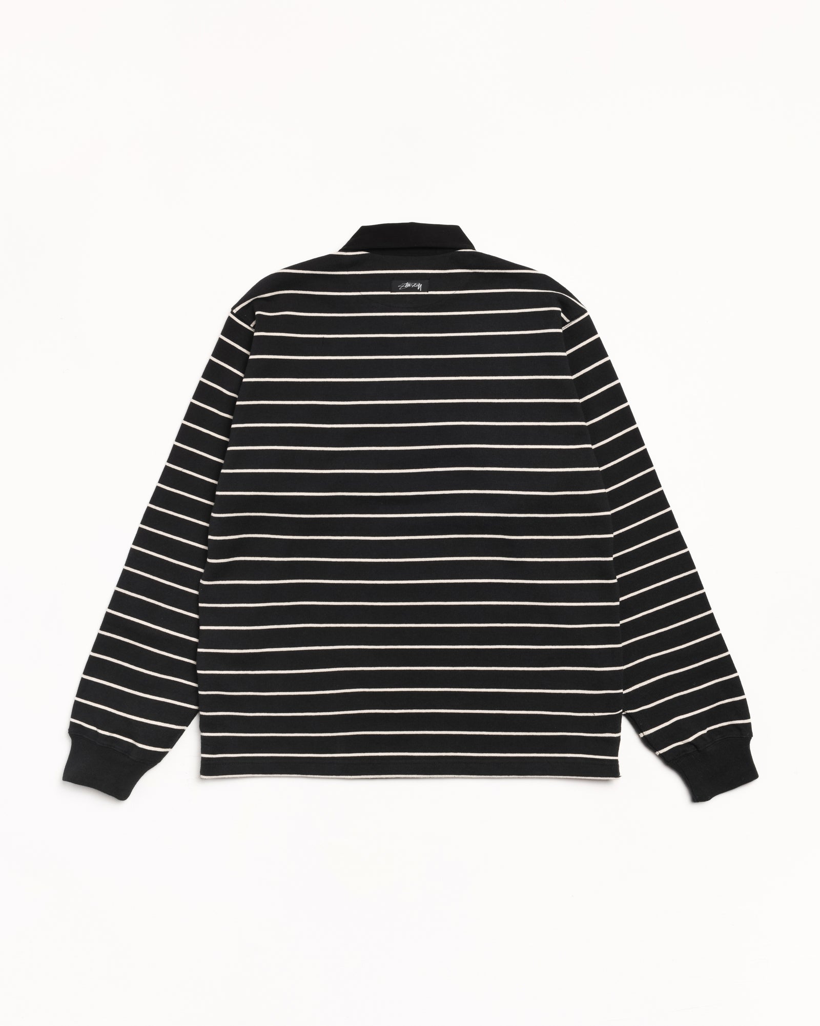 Striped Rugby Shirt – Black | Tops & Knits | Stüssy Canada