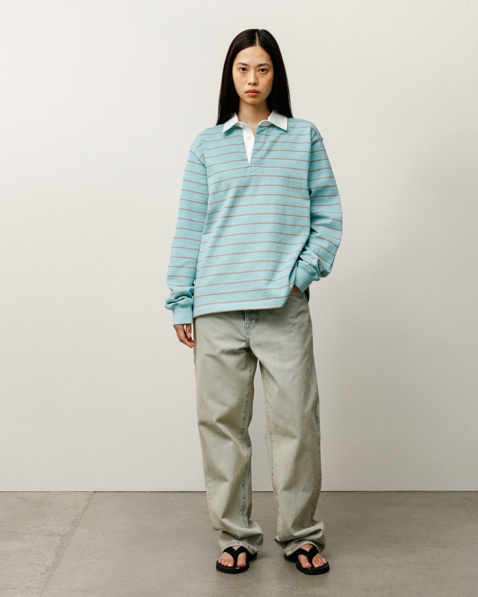 Striped Rugby Shirt – Blue | Tops & Knits | Stüssy Canada