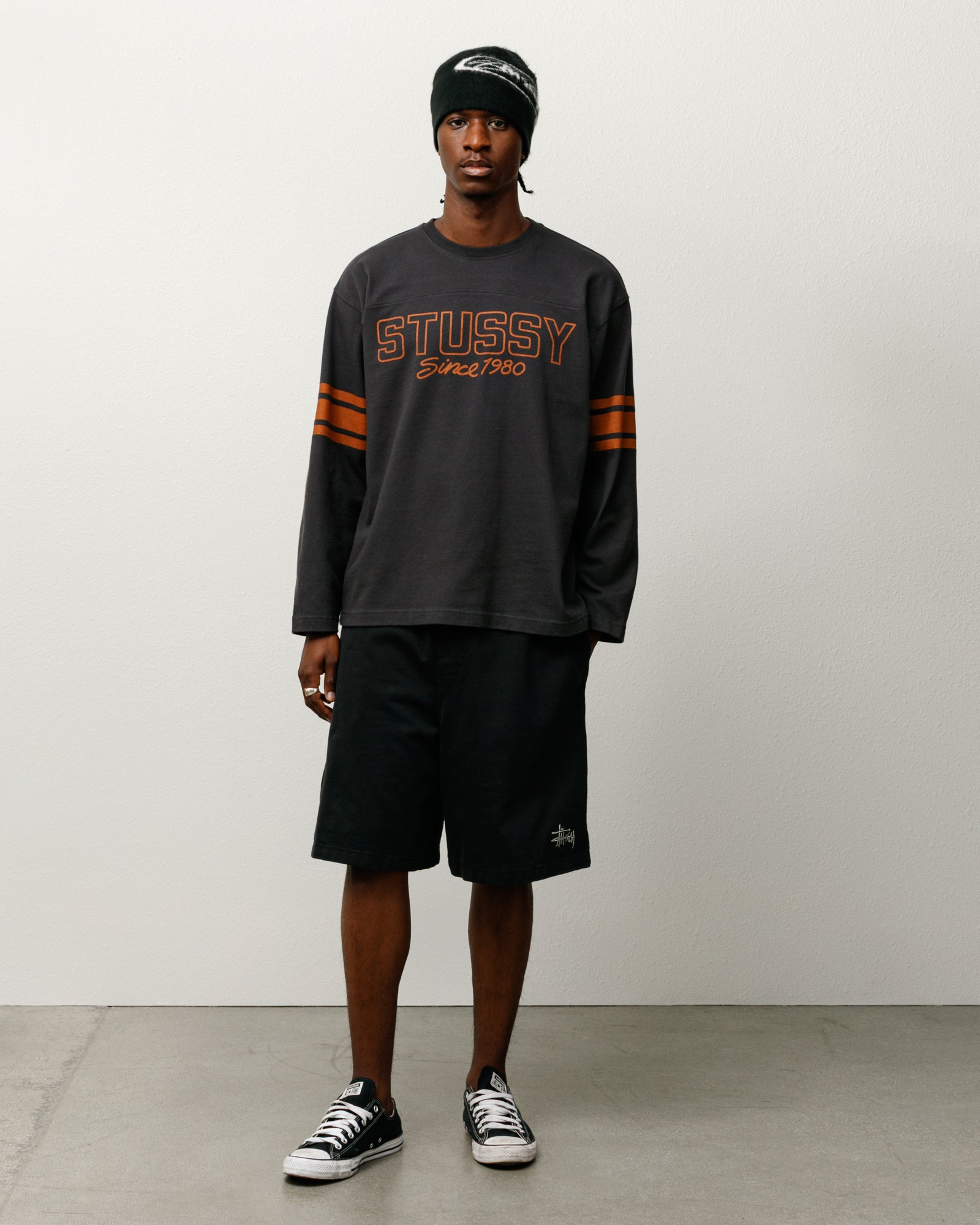Football Crew Mens Long Sleeve In Black