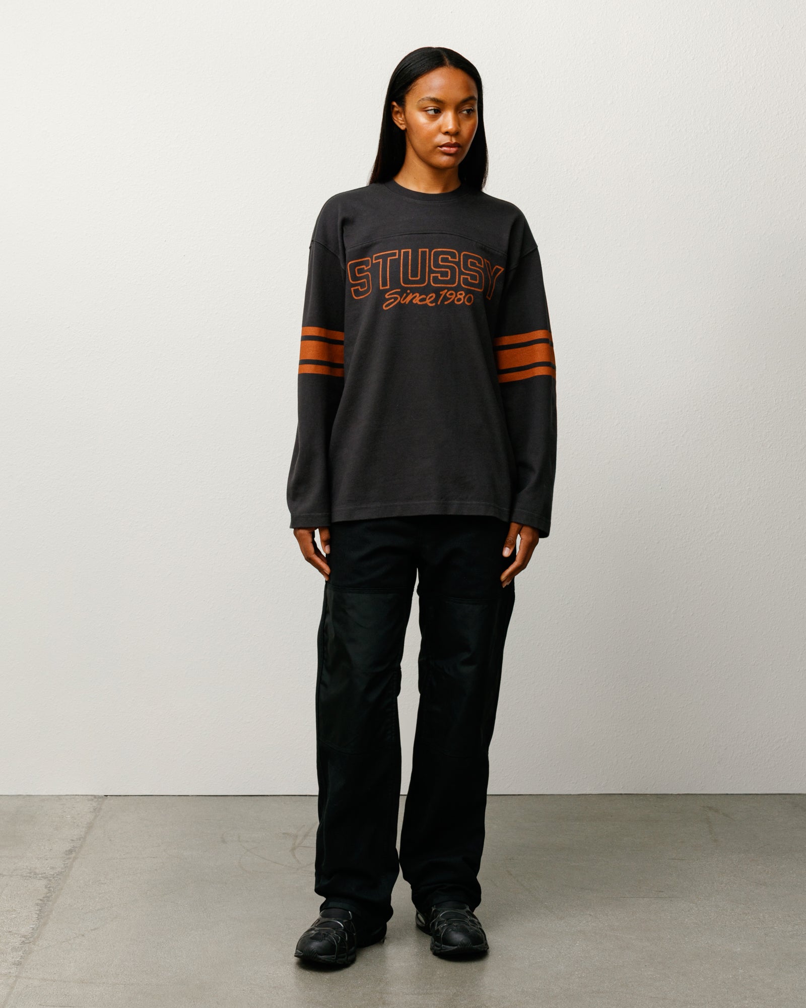 Football Crew – Black | Tops & Shirts | Stüssy Canada