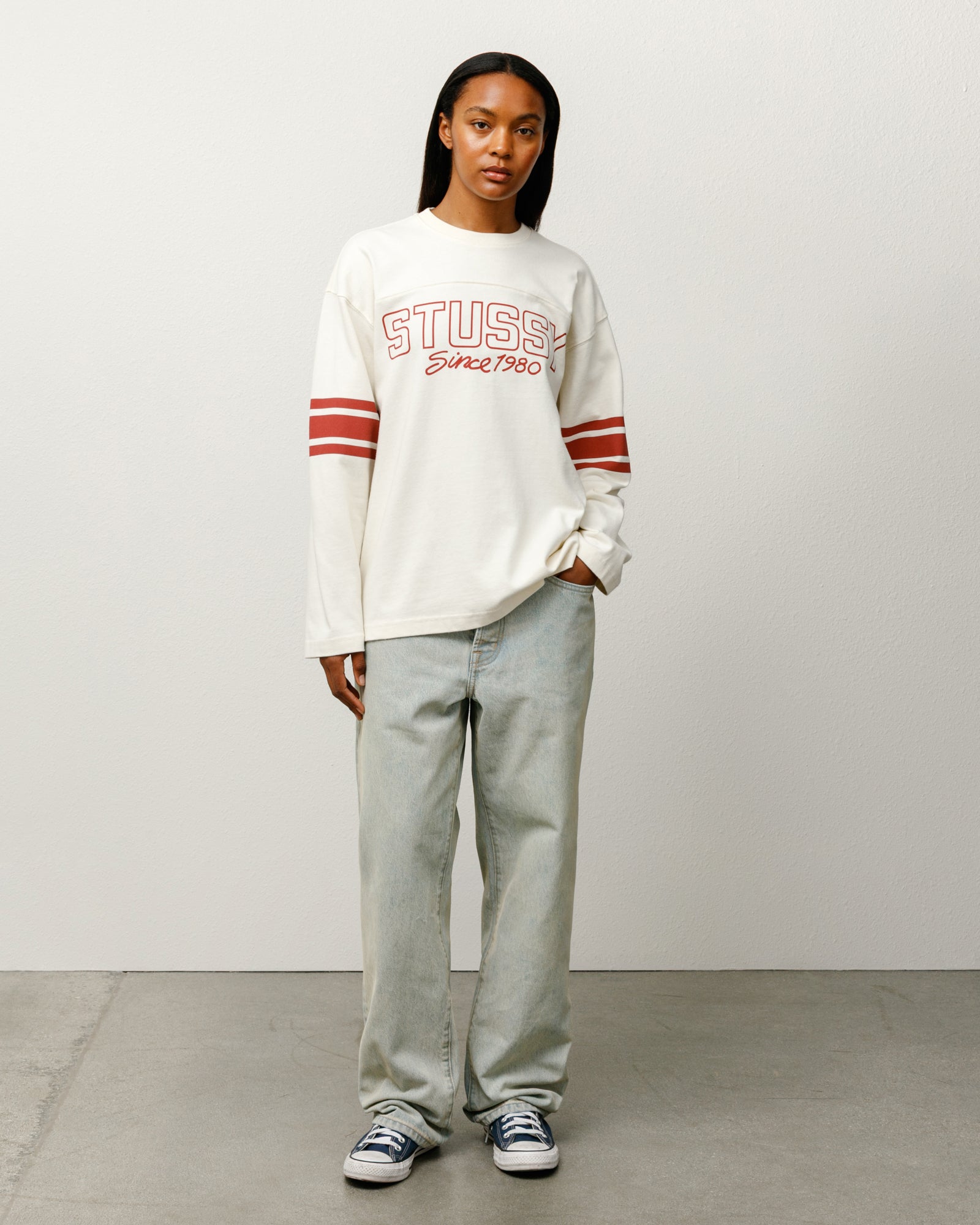 Football Crew – Bone | Tops & Shirts | Stüssy Canada
