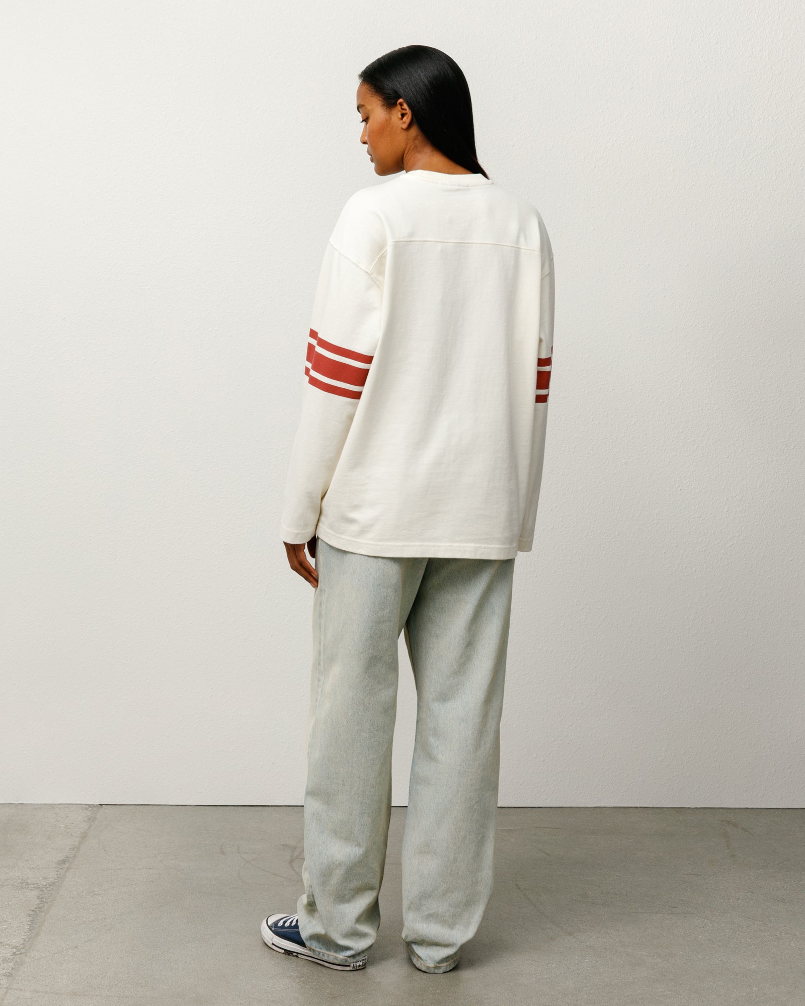 Football Crew Mens Long Sleeve In Bone