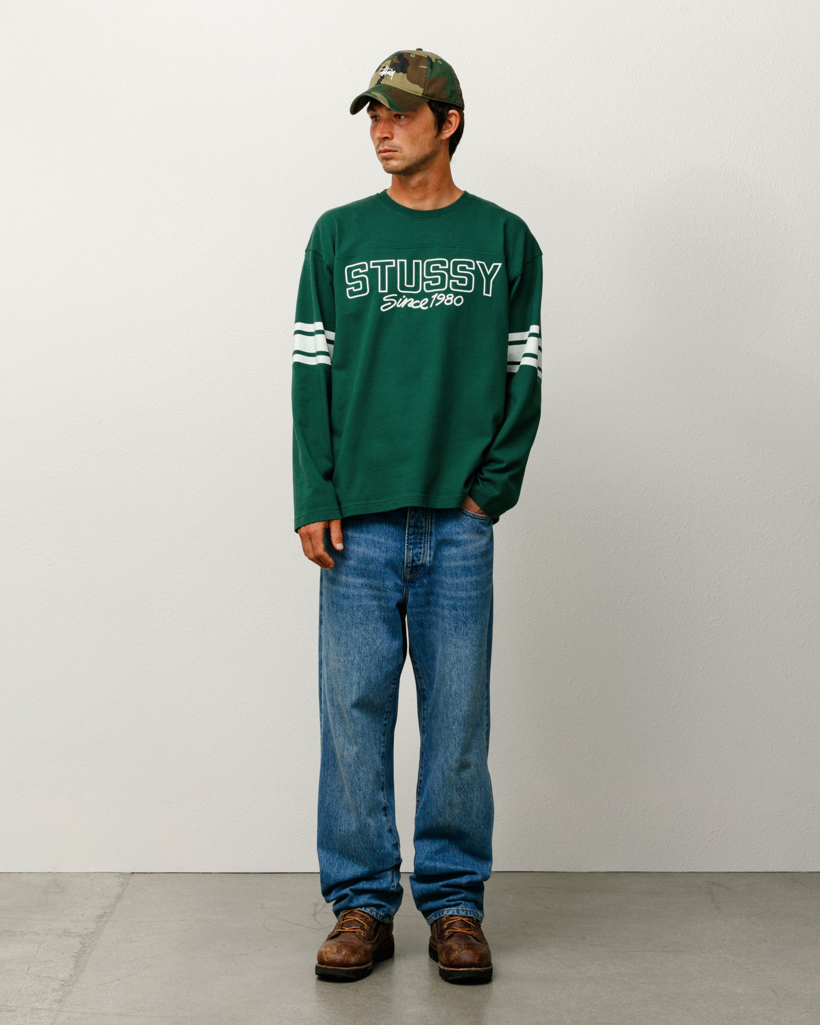 Football Crew Mens Long Sleeve In Green