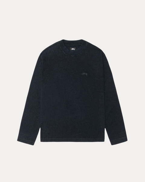 Dyed Mock Neck Ls Tee Mens Long Sleeve In Black