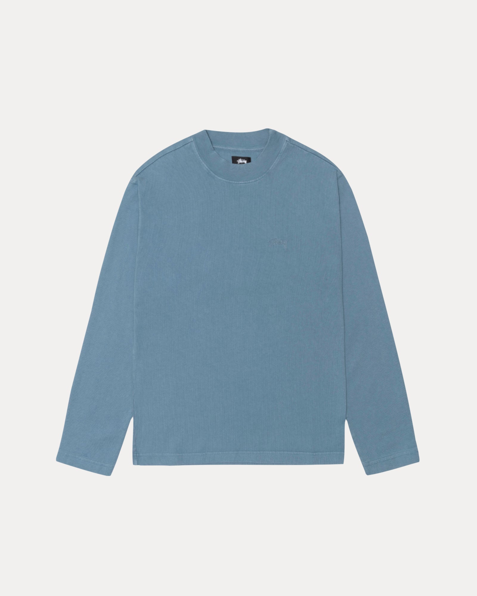 Dyed Mock Neck Ls Tee Mens Long Sleeve In Blue