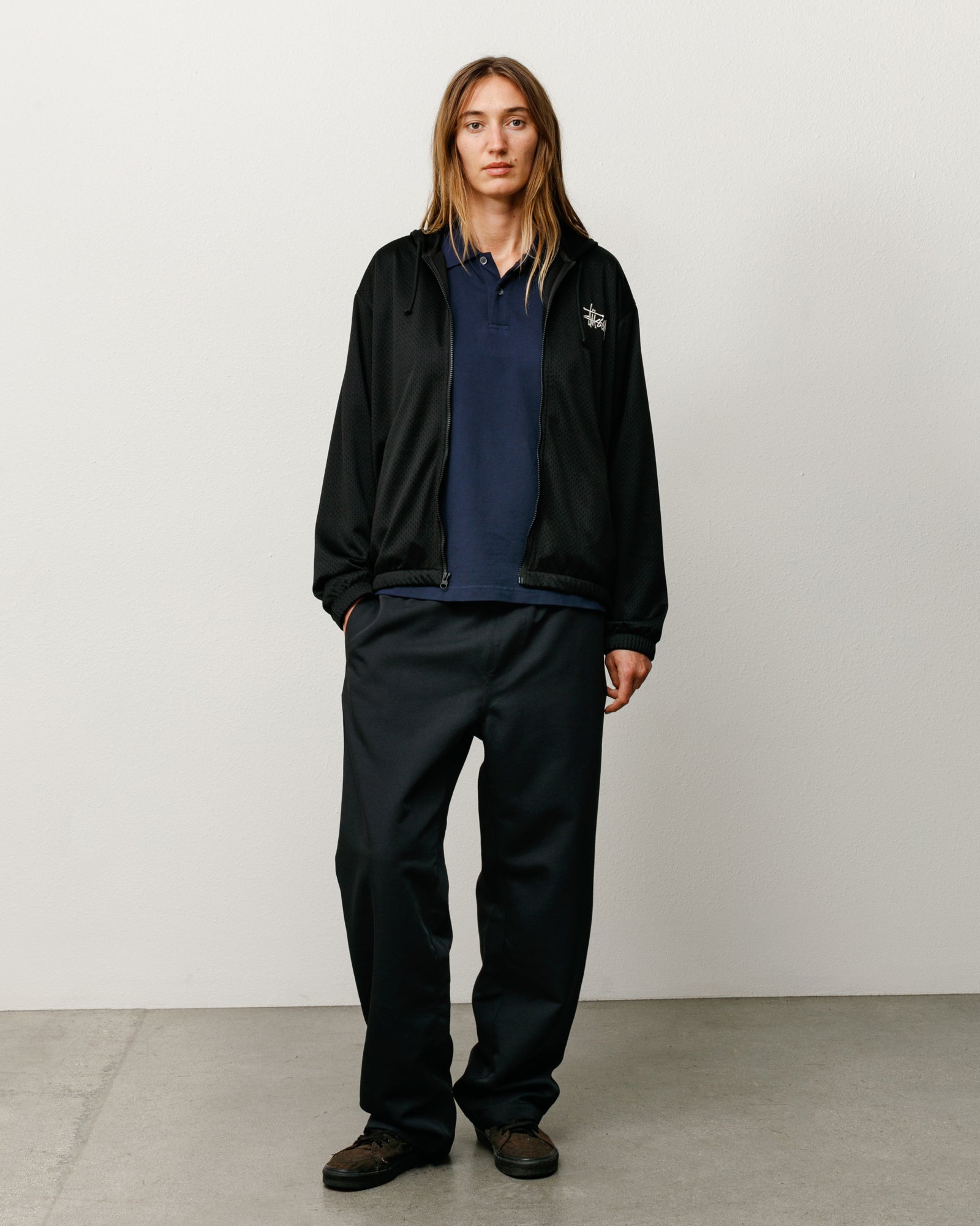 Athletic Mesh Zip Hoodie – Black | Tops & Knits | Stüssy Canada