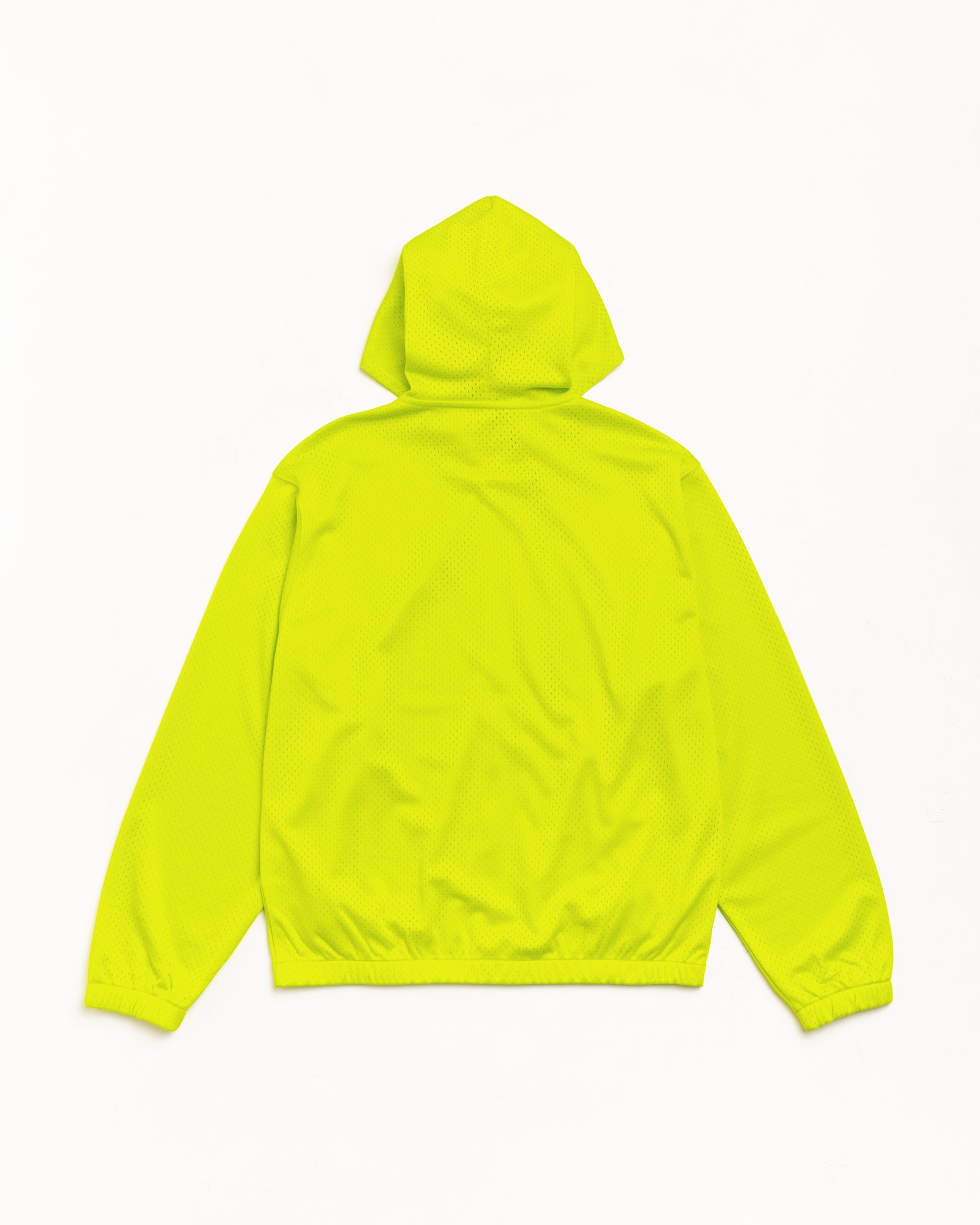 Athletic Mesh Zip Hood Unisex Long Sleeve In Safety Green
