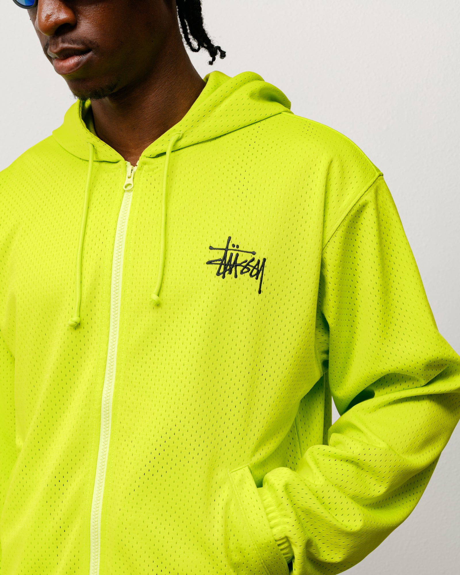 Athletic Mesh Zip Hoodie – Safety Green | Tops & Knits | Stüssy Canada