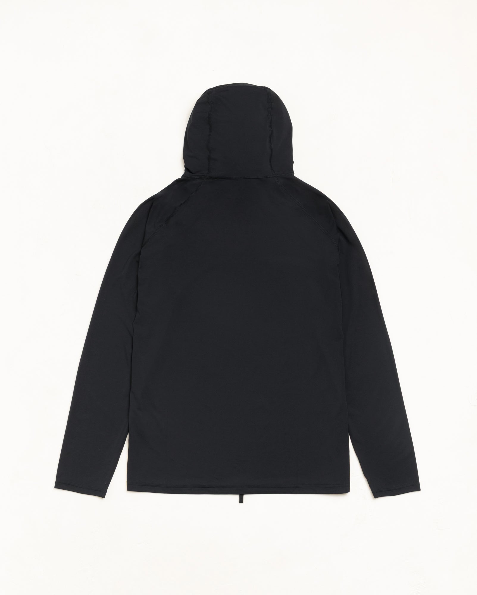 Ls Hooded Rash Guard Unisex Long Sleeve In Black