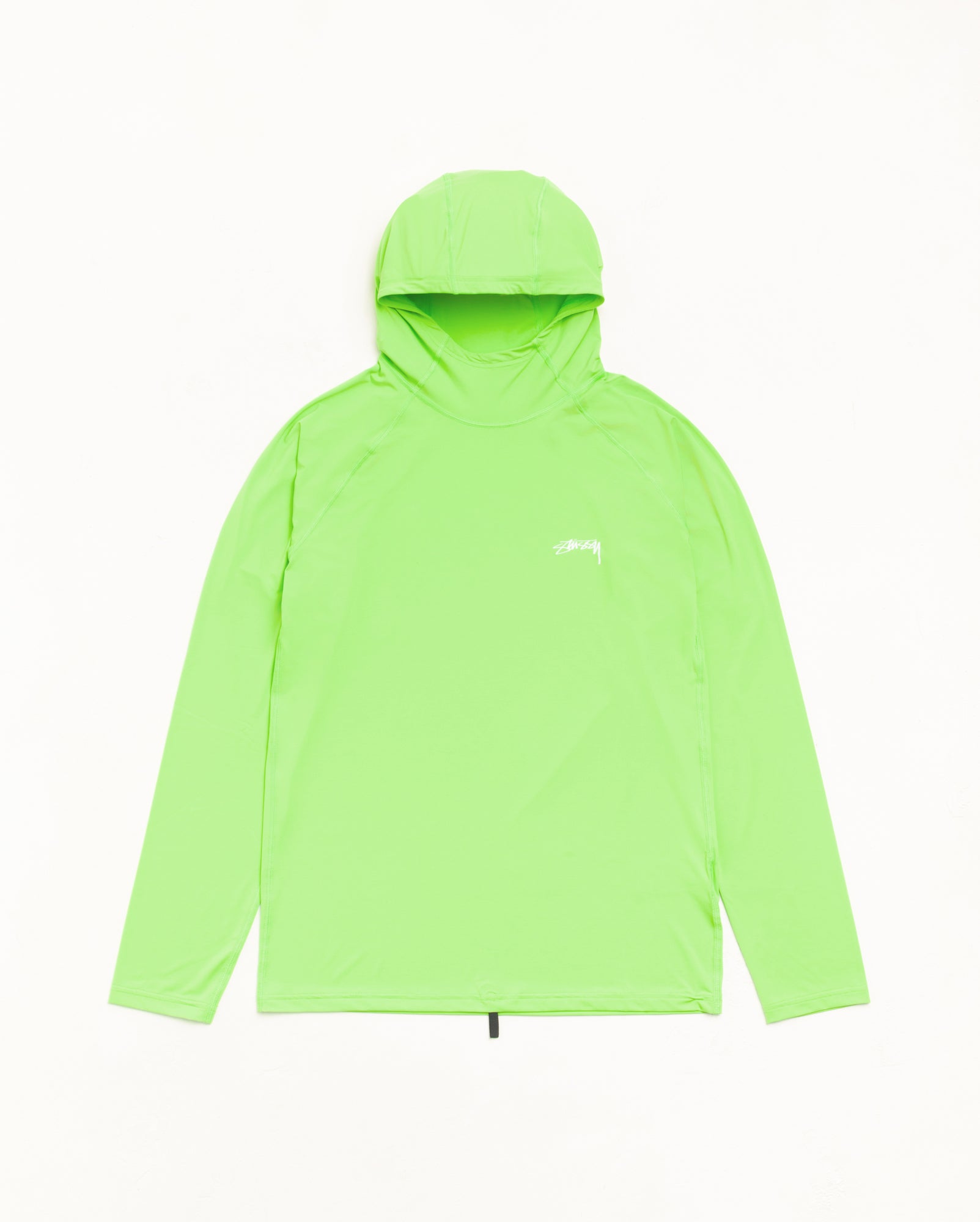 Ls Hooded Rash Guard Unisex Long Sleeve In Lime