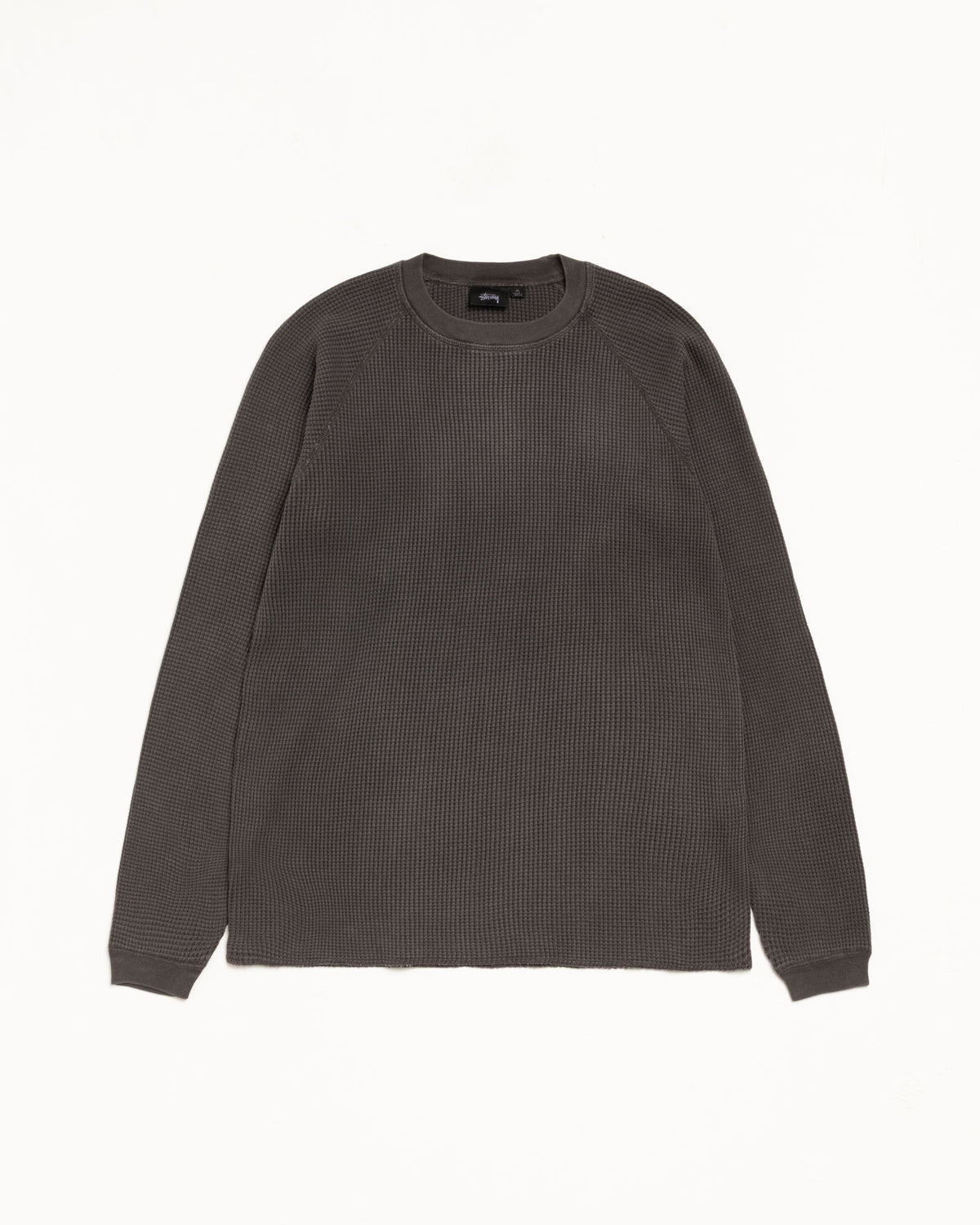 Mantra Raglan Thermal – Washed Black | Tops & Knits | Stüssy Canada