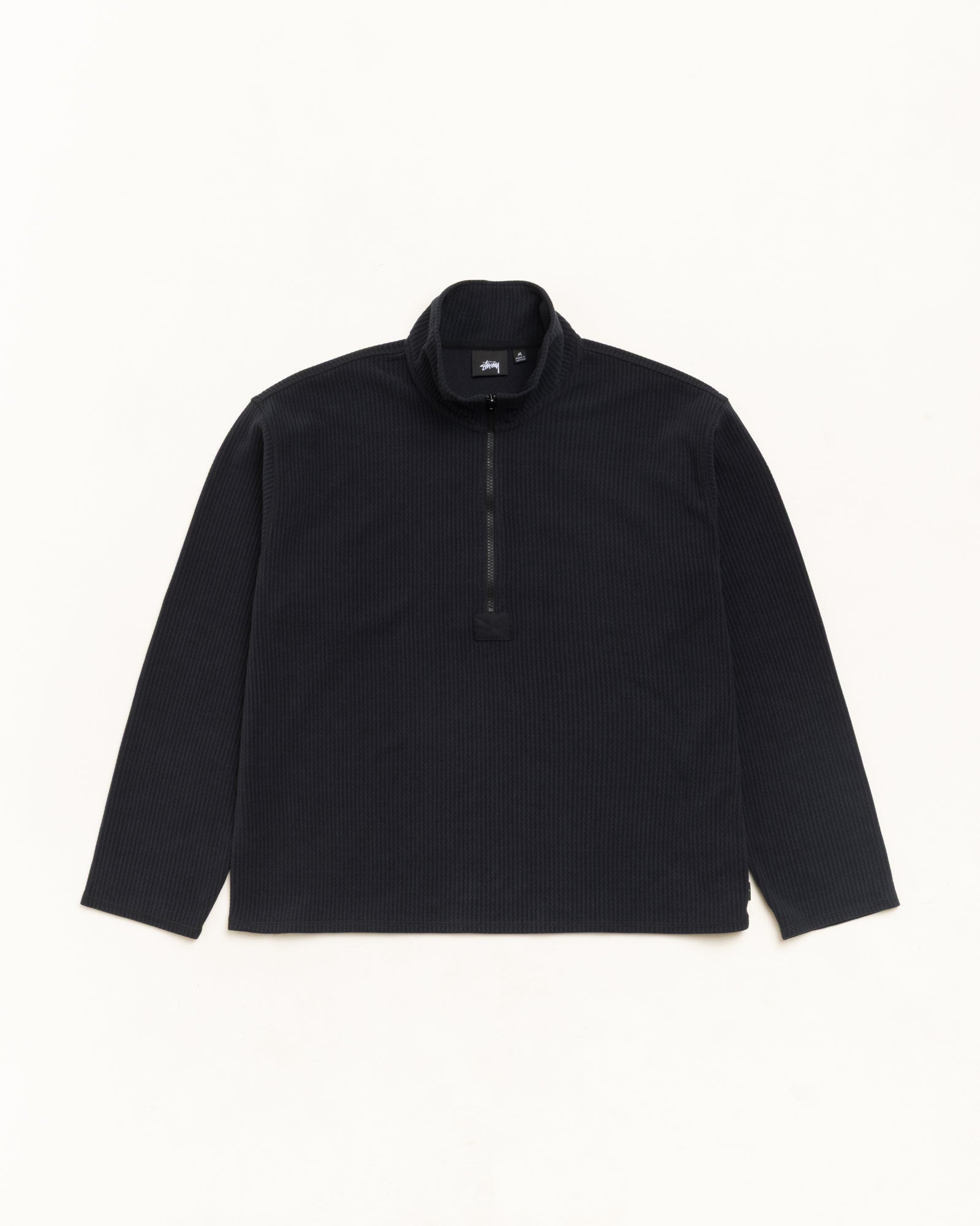 Half Zip Thermal Mock Neck - Black | Tops & Knits | Stüssy Canada