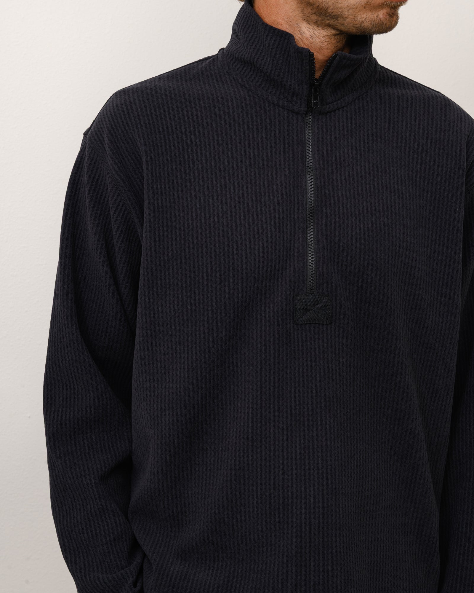 Half Zip Thermal Mock Neck - Black | Tops & Knits | Stüssy Canada