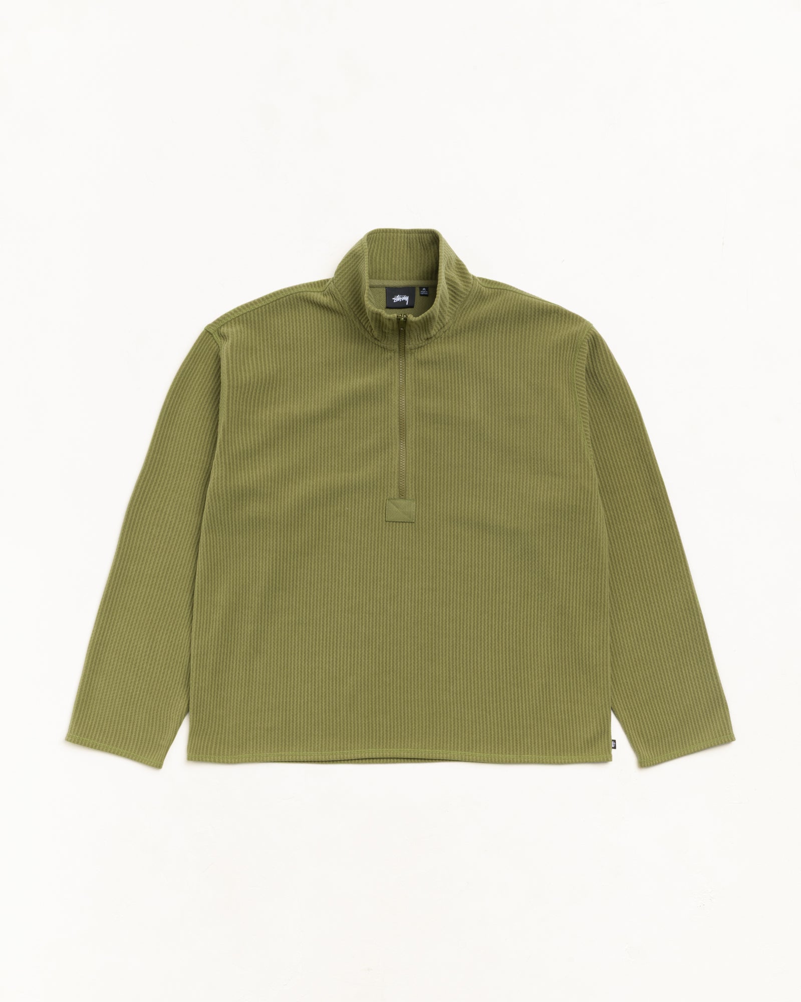 stu.  Half Zip Thermal Mock Neck - Olive | Tops & Knits | Stüssy Canada