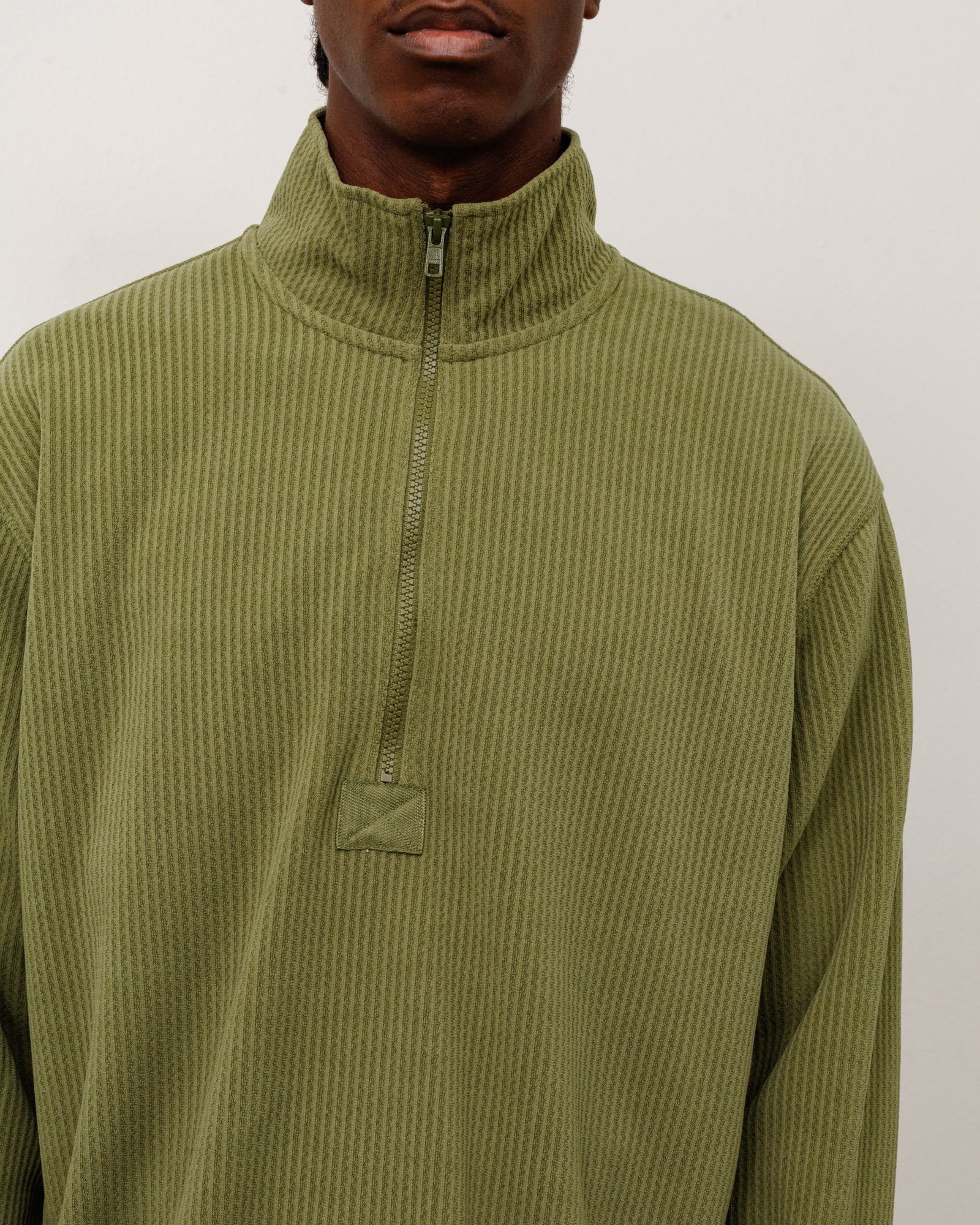 stu.  Half Zip Thermal Mock Neck - Olive | Tops & Knits | Stüssy Canada
