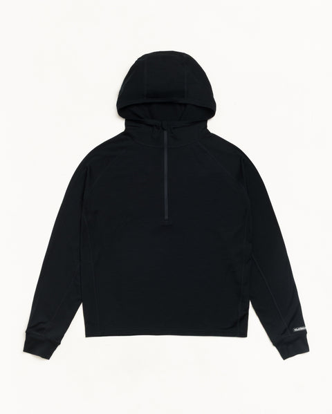Utility Zip Hood Unisex Long Sleeve In Black