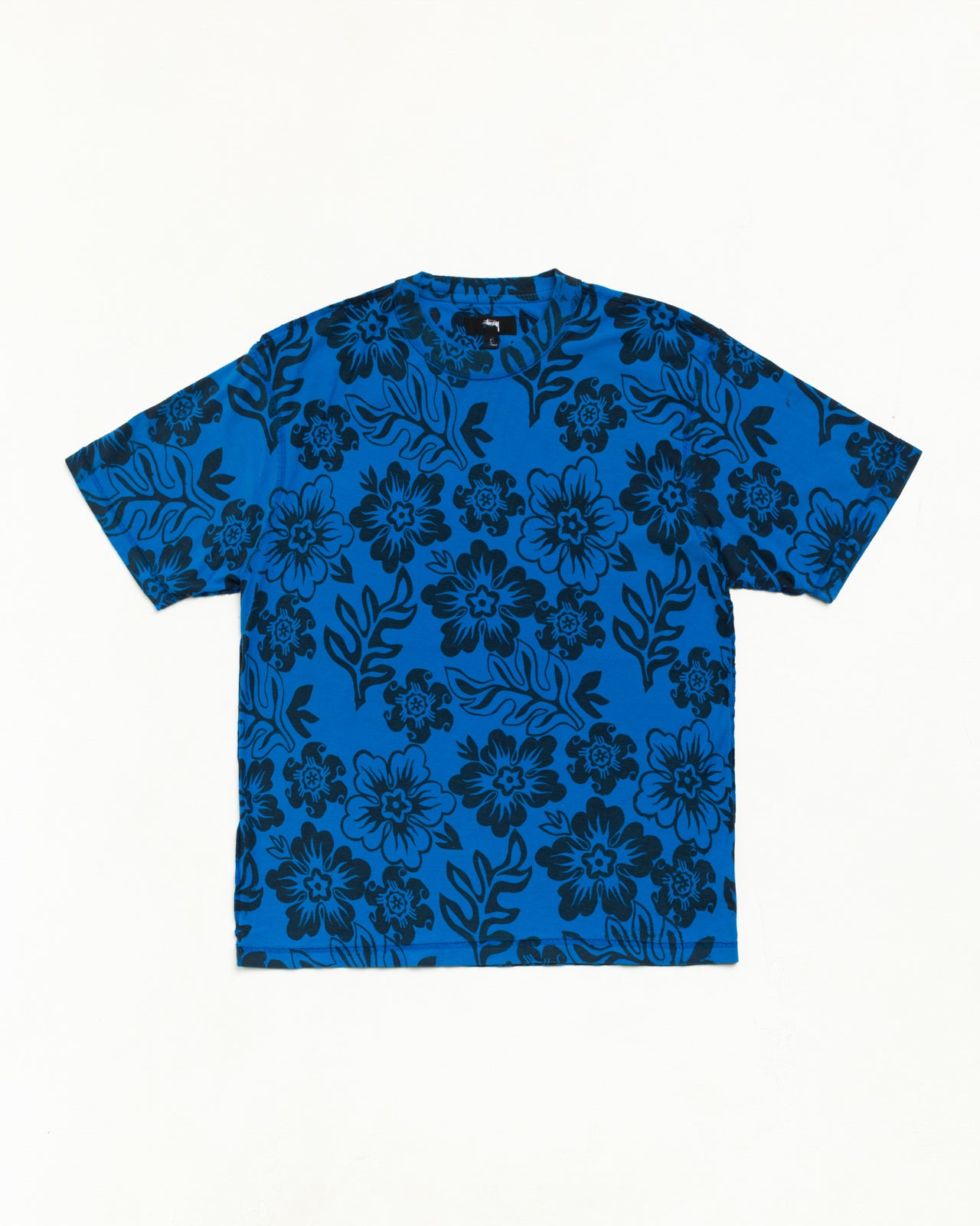 Lazy Ss Tee Floral Print Unisex Short Sleeve In Sport Blue