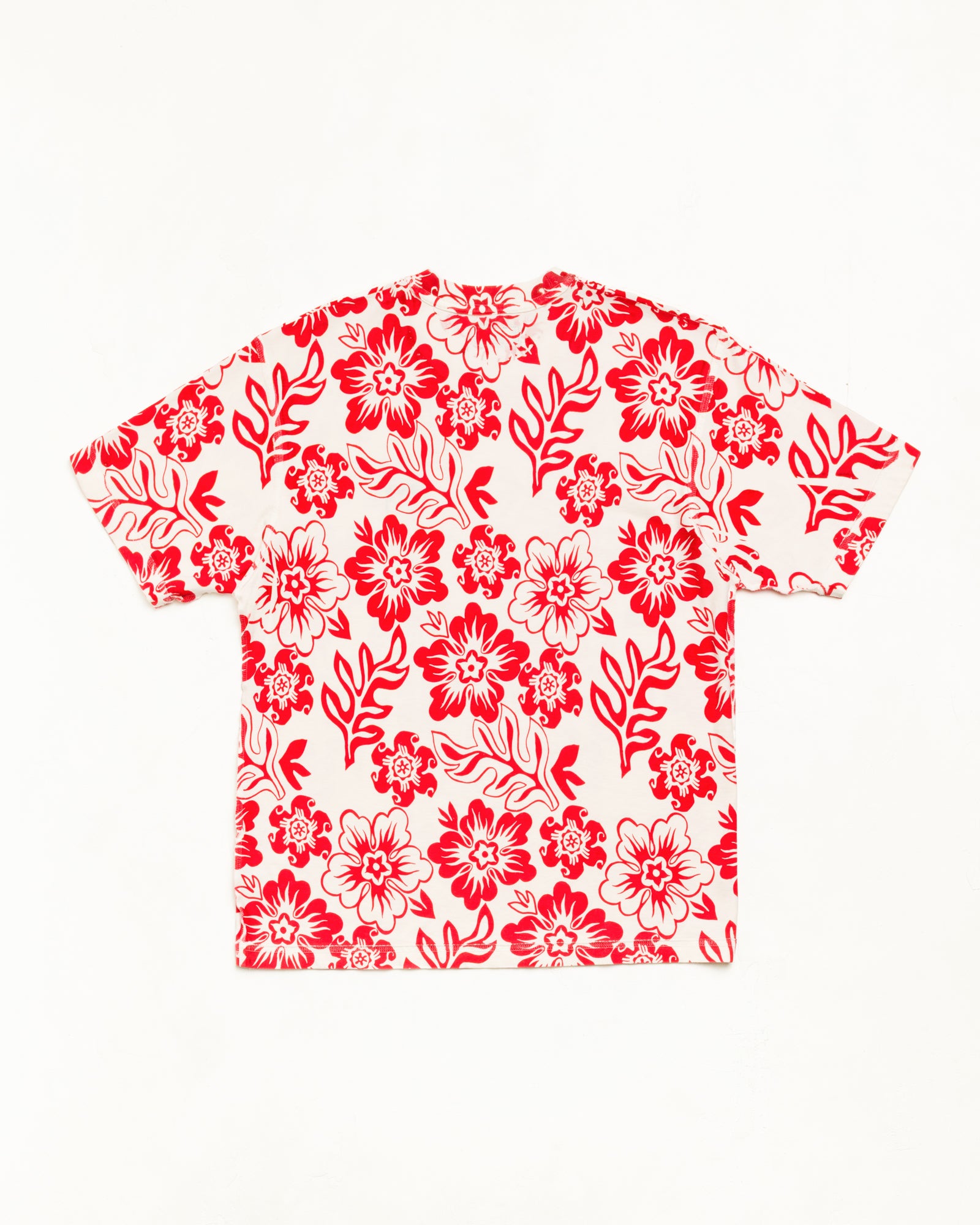 Lazy Ss Tee Floral Print Unisex Short Sleeve In White