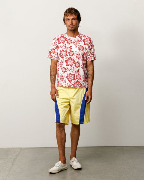 Lazy Ss Tee Floral Print Unisex Short Sleeve In White