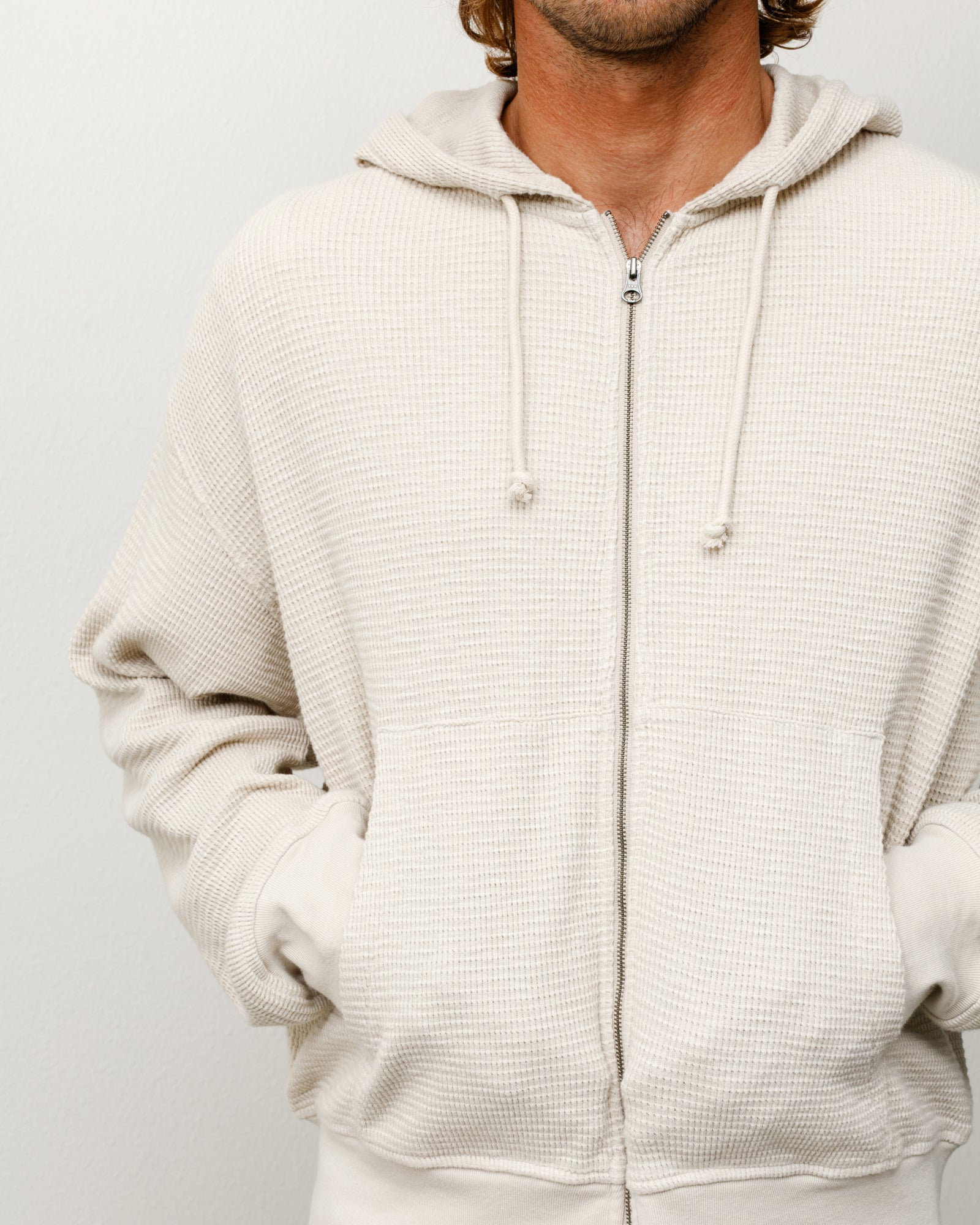 【STUMBLY】 スタンブリー Sheer Doubleknit Hoody Lightweight Thermal Hoodie - Bone | Tops & Knits | Stüssy Canada