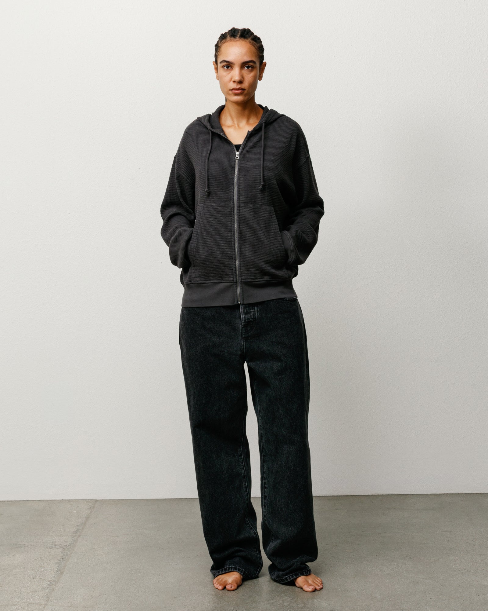 Lightweight Thermal Hoodie – Faded Black | Tops & Knits | Stüssy