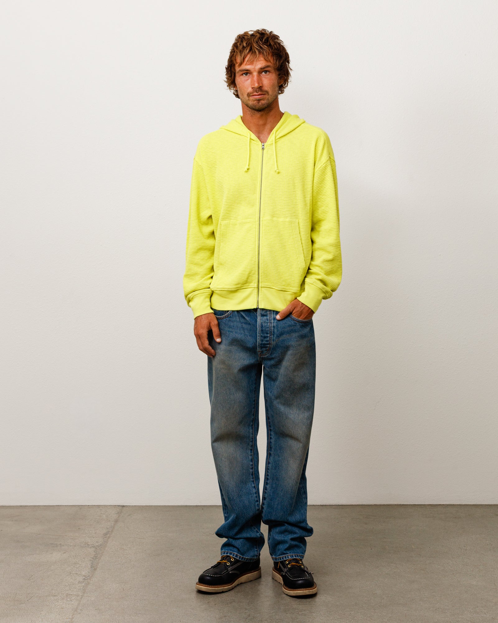 Light Weight Thermal Hood Unisex Long Sleeve In Lime
