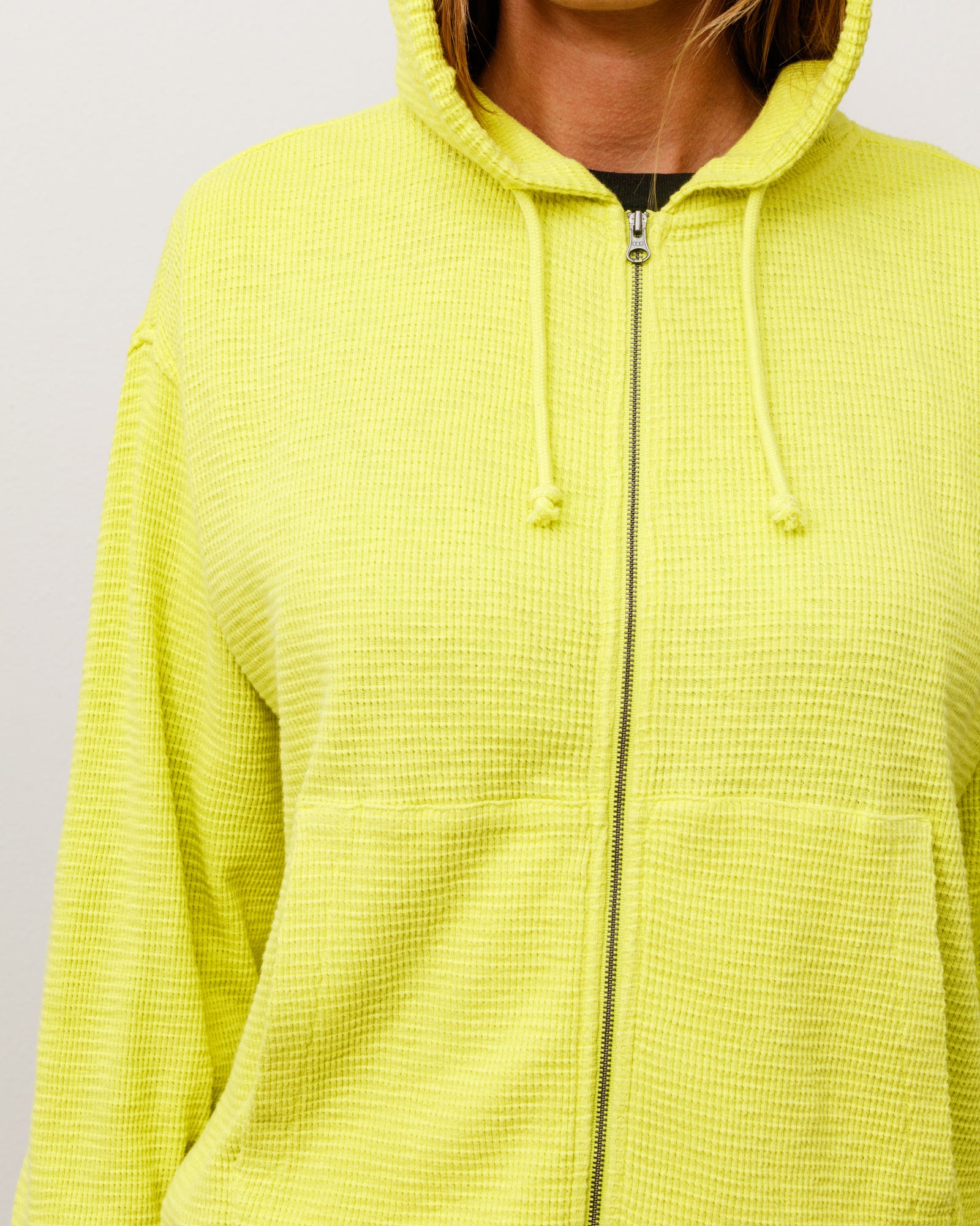 Light Weight Thermal Hood Unisex Long Sleeve In Lime