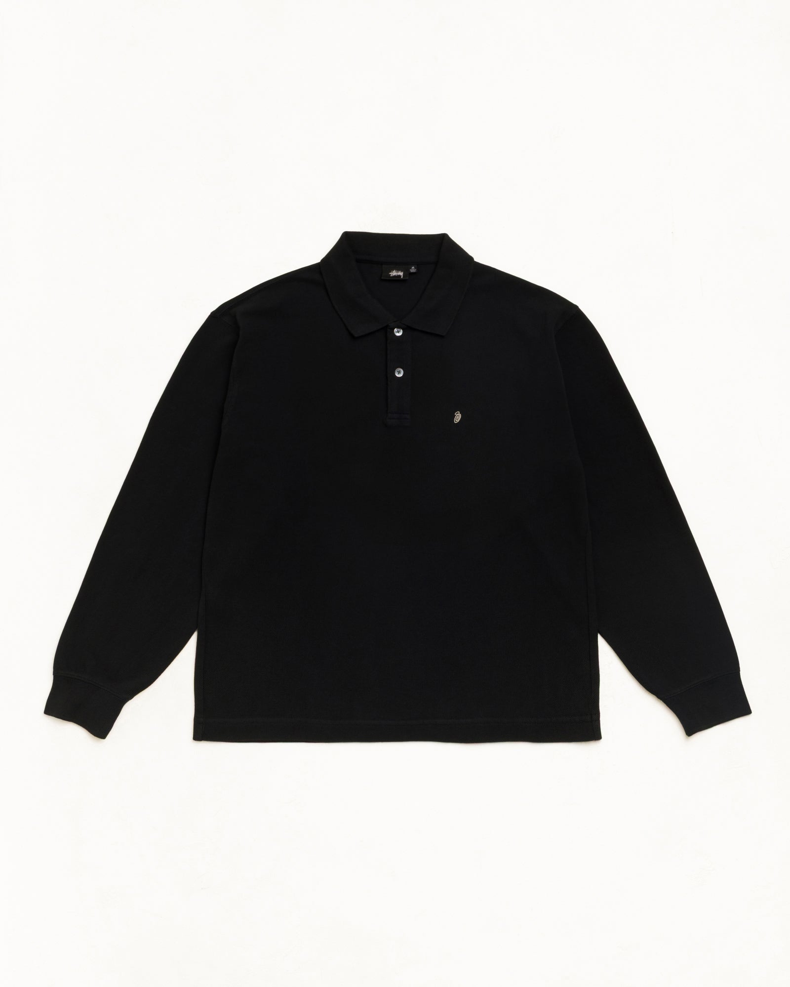 Classic Pique LS Polo - Black | Tops & Knits | Stüssy Canada
