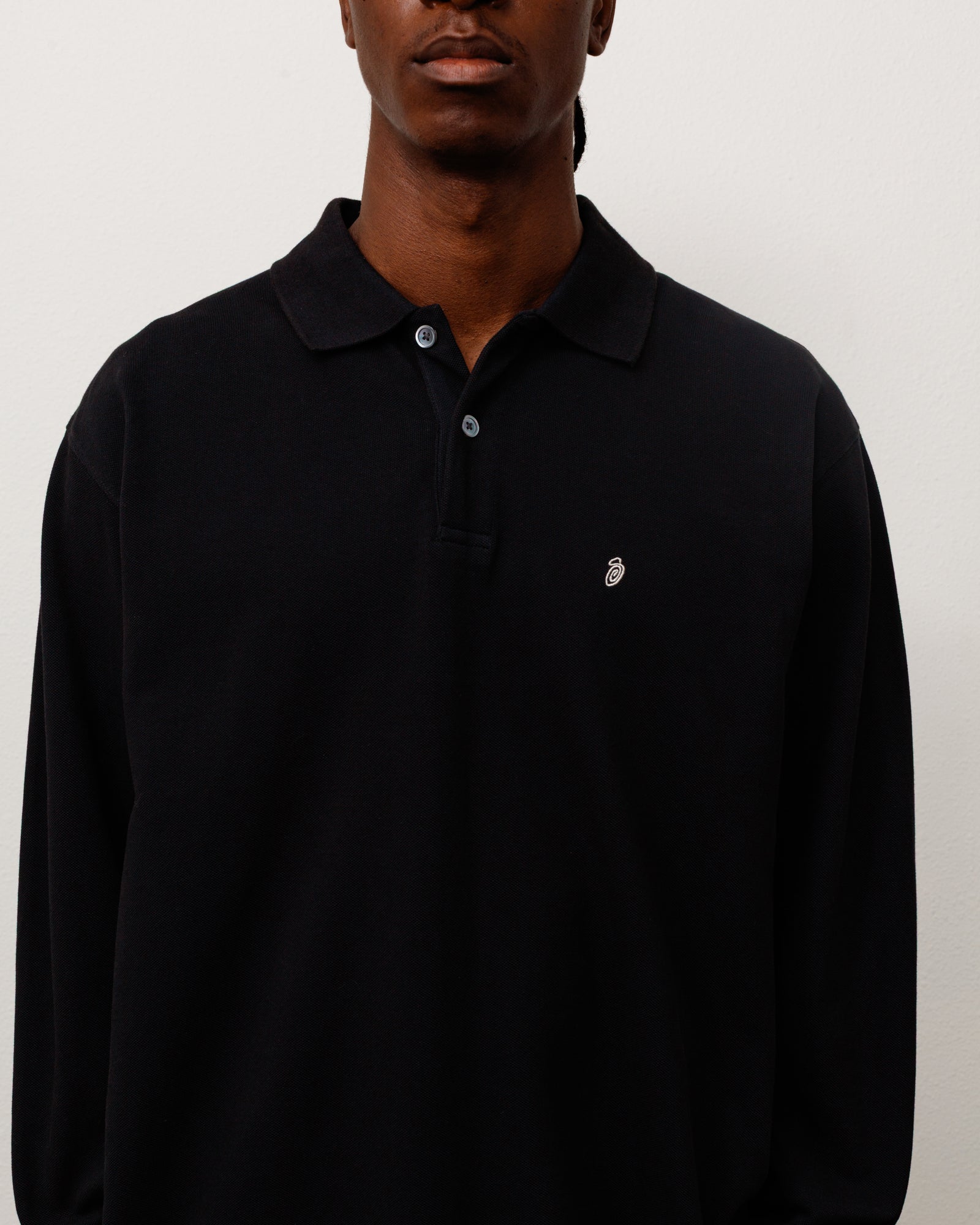 Classic Pique LS Polo - Black | Tops & Knits | Stüssy Canada
