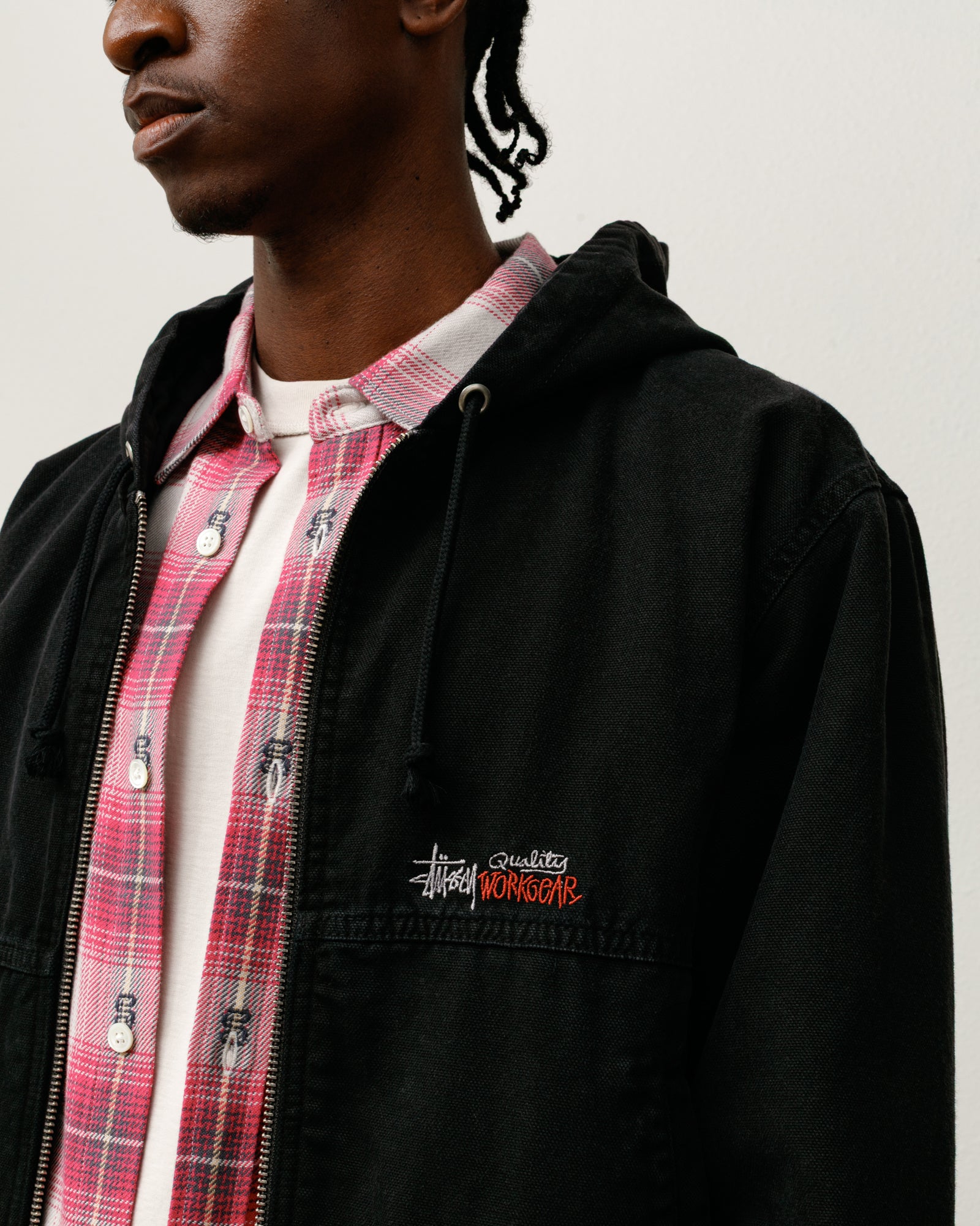 Work Jacket Insulated Canvas Mens Long Sleeve In Black