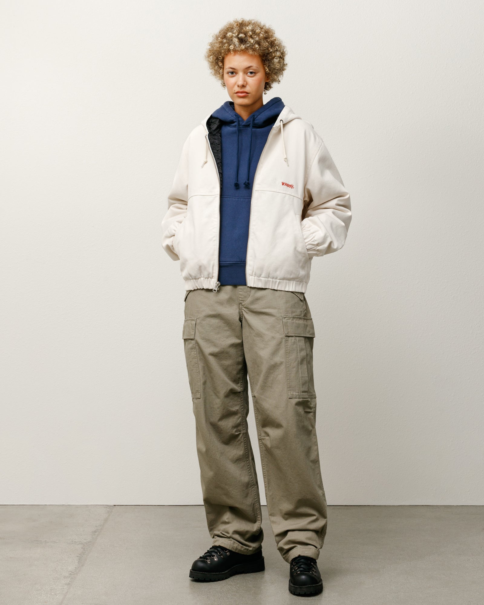 Work Jacket Insulated Canvas Mens Long Sleeve In Bone
