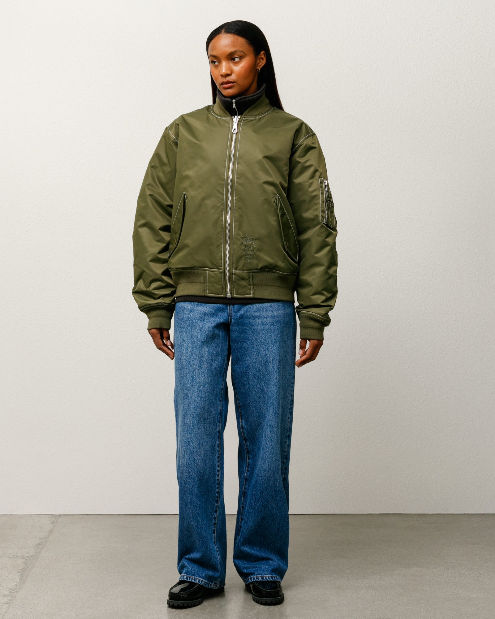 Built Reversible Bomber Jacket – Olive | Outerwear | Stüssy Canada