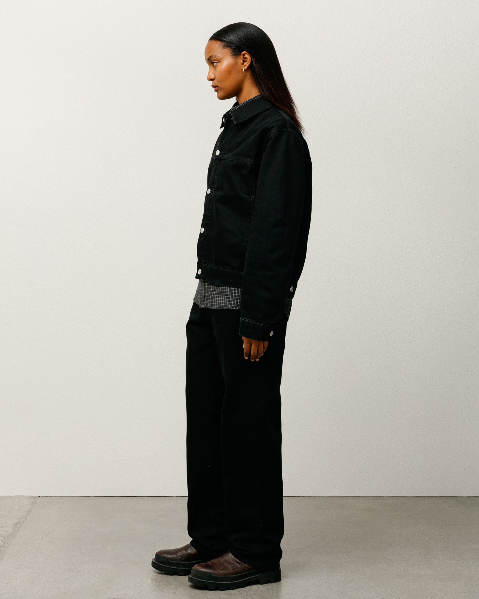 Trucker Denim Mens Long Sleeve In Black