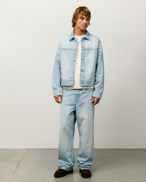 Trucker Denim Mens Long Sleeve In Light Wash