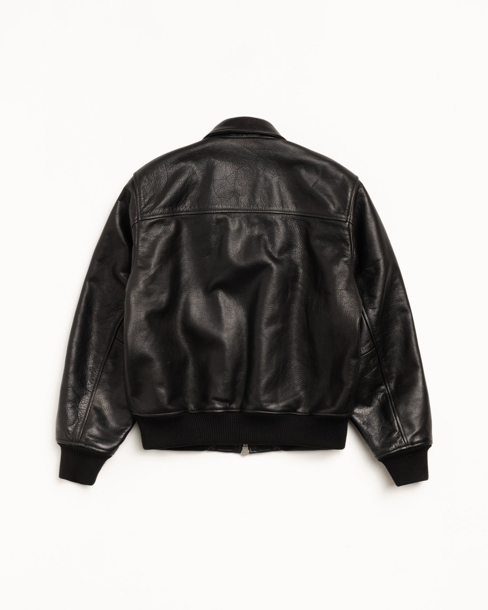 Leather Flight Jacket – Black | Outerwear | Stüssy Canada