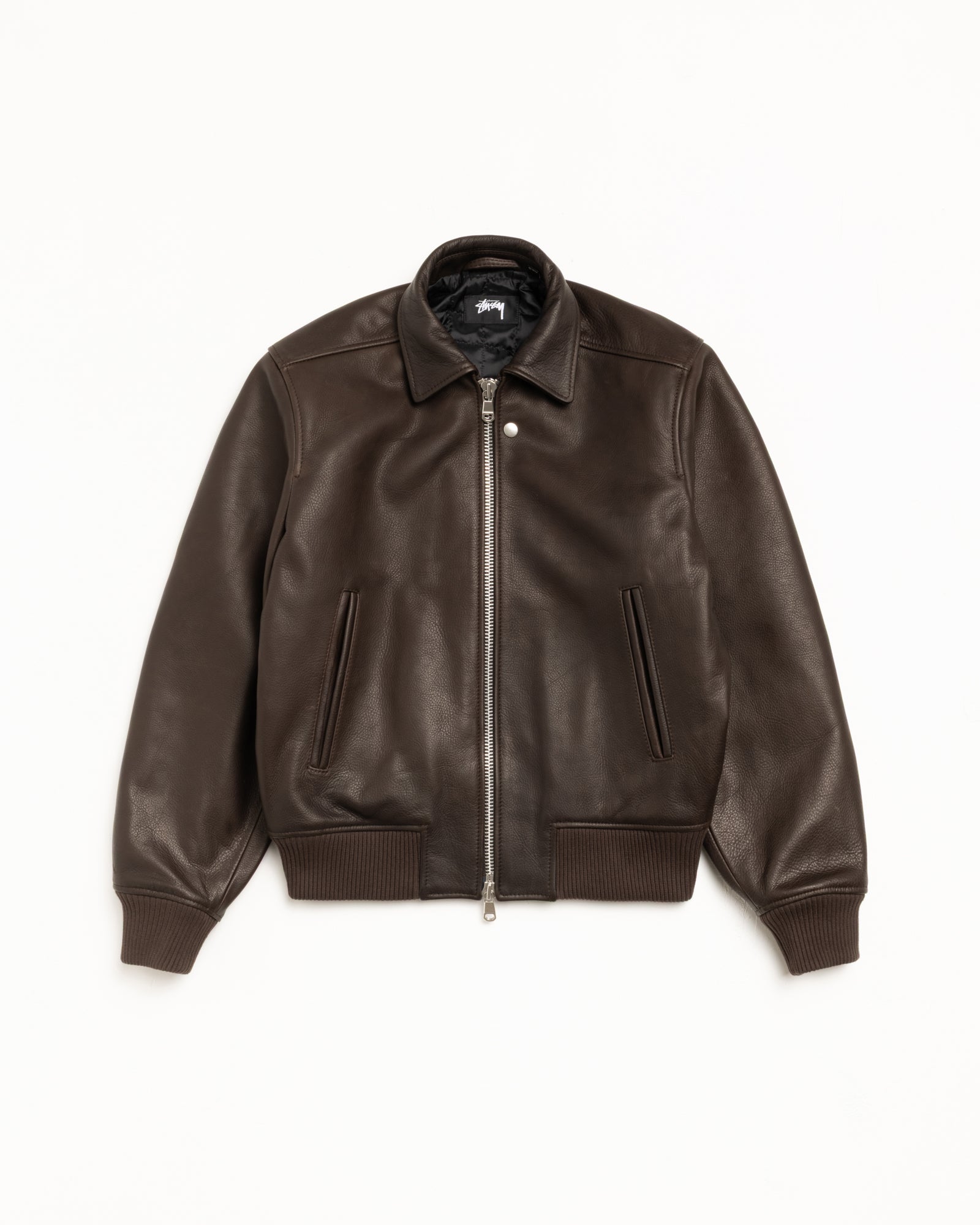 Leather Flight Jacket – Dark Brown | Outerwear | Stüssy Canada