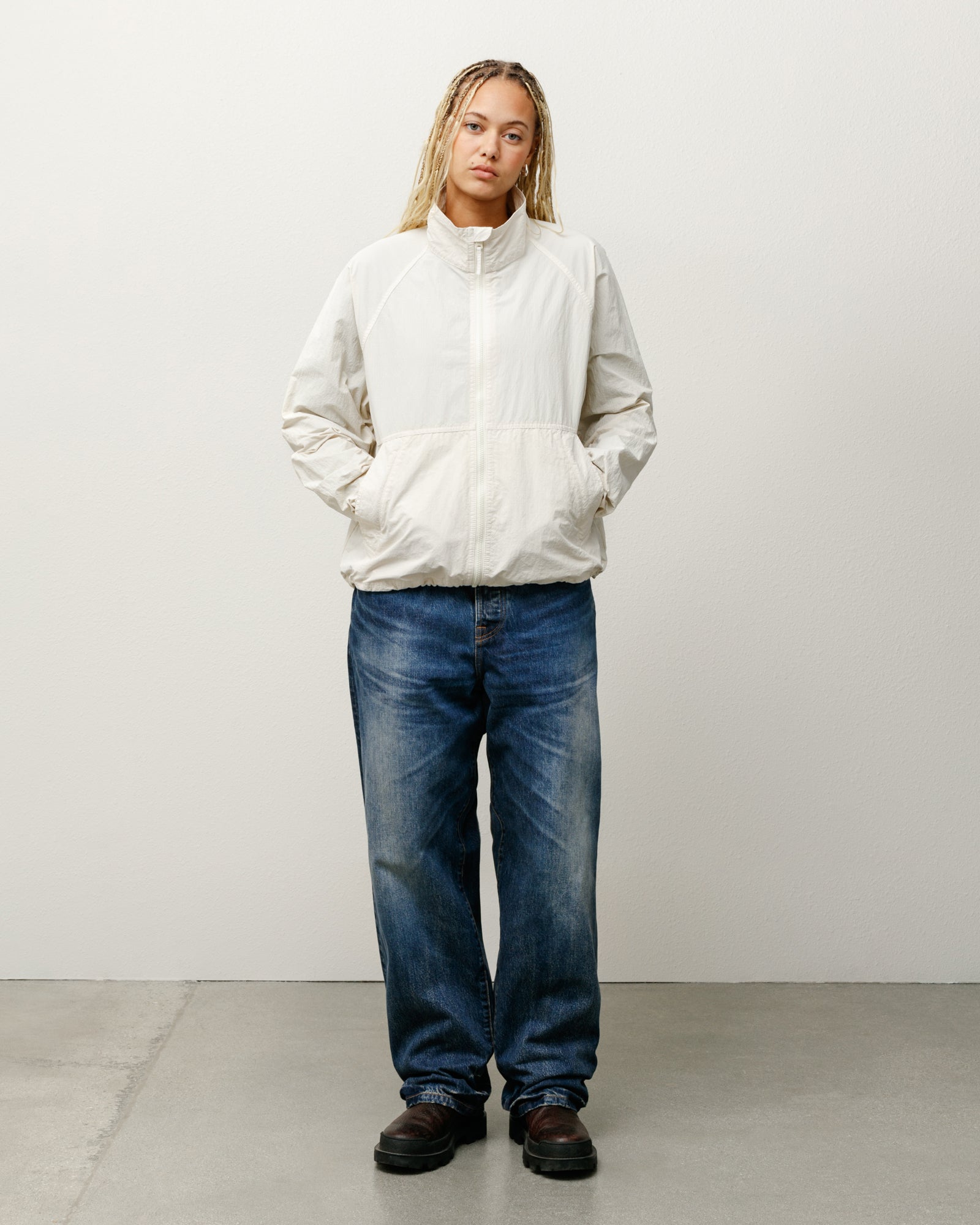 Warm Up Jacket Mens Long Sleeve In Bone