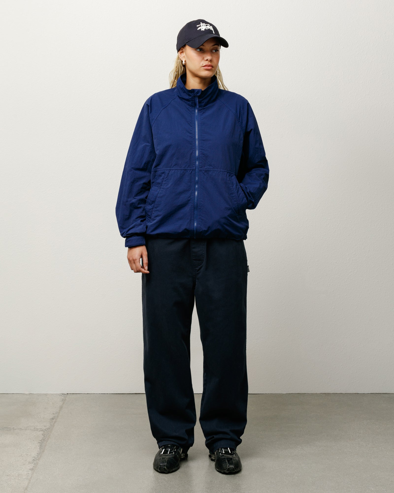 Warm Up Jacket – Navy | Outerwear | Stüssy Canada