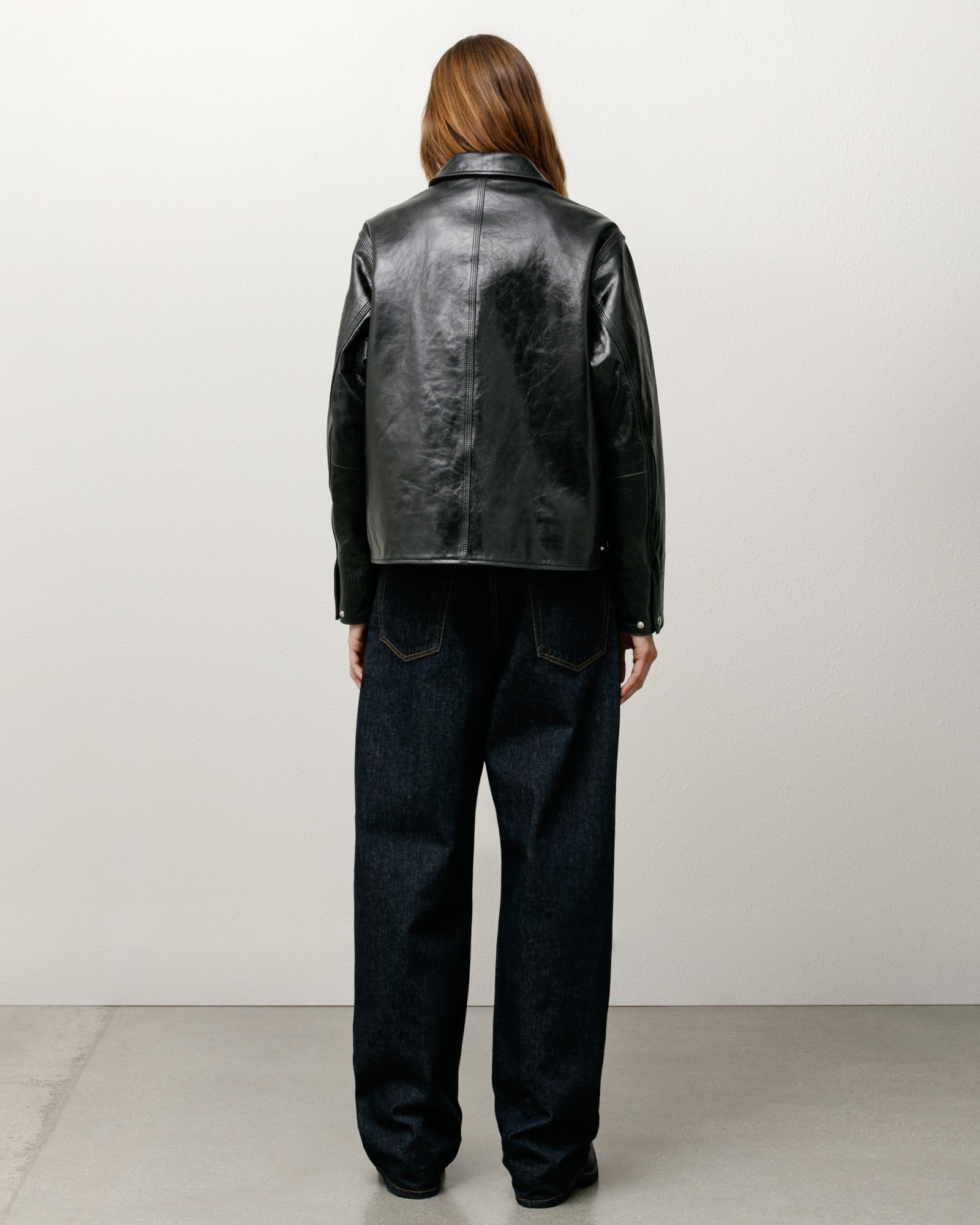 Garage Jacket Leather Mens Long Sleeve In Black